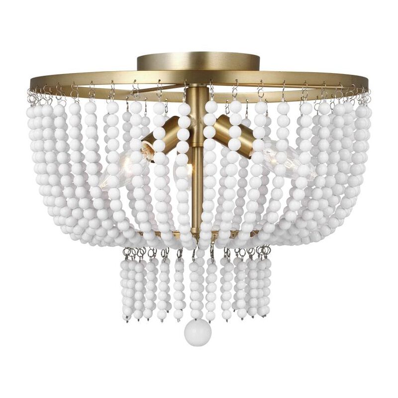 Jackie 14 Inch 3 Light Semi Flush Mount by Visual Comfort Studio Collection