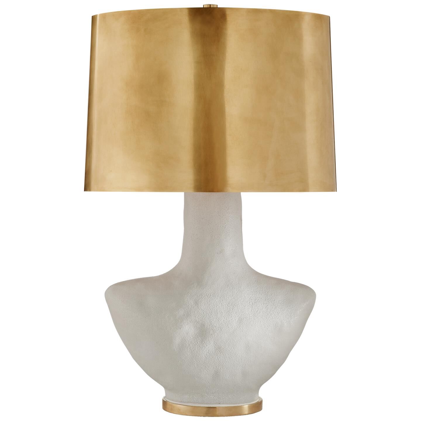 Shown in Porous White Porcelain finish and Antique Brass Oval shade