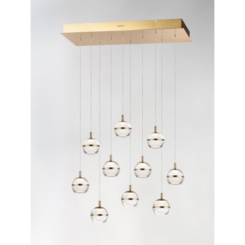 Swank 31 Inch 10 Light LED Linear Suspension Light by ET2 Lighting