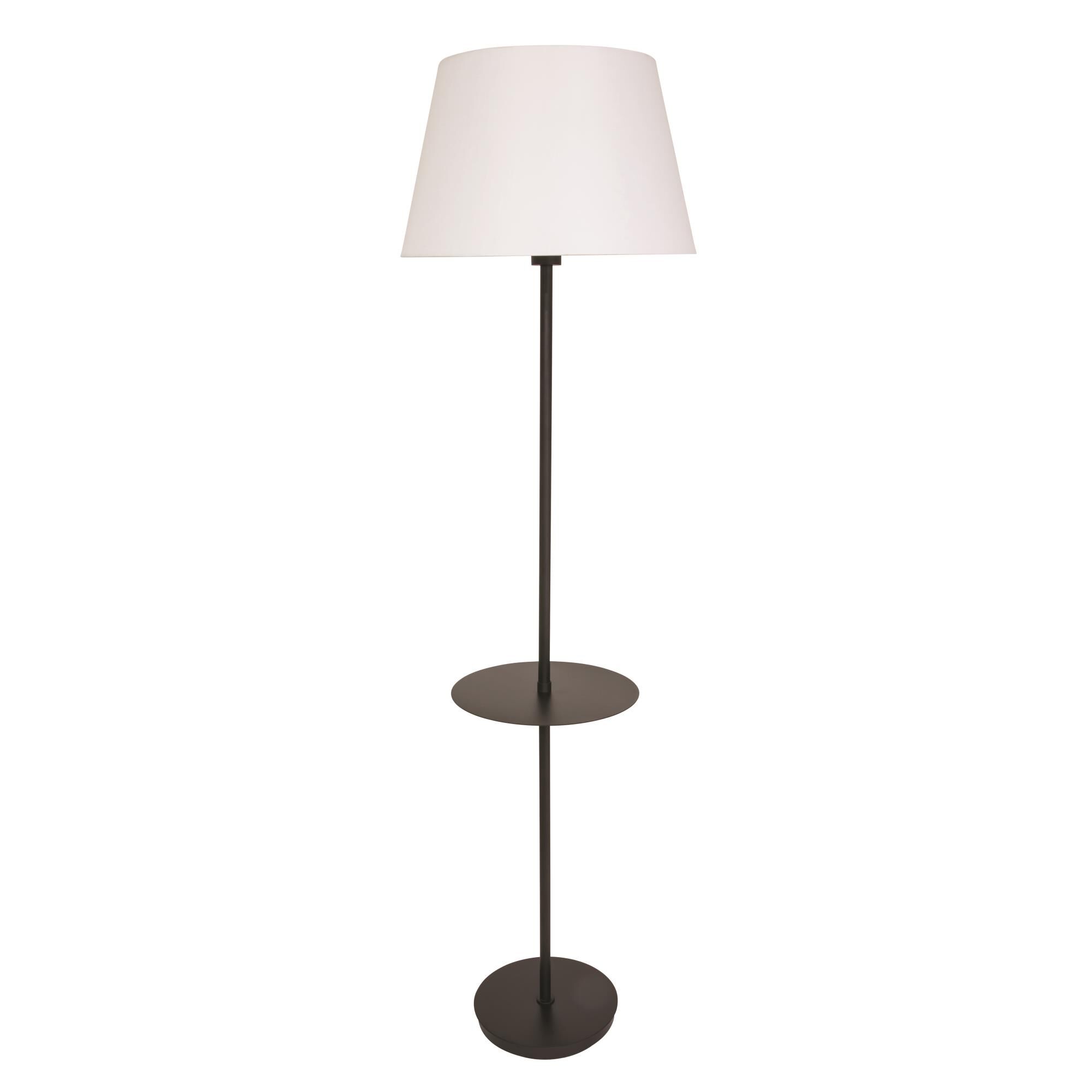 Shown in Black finish and Fine White Linen shade