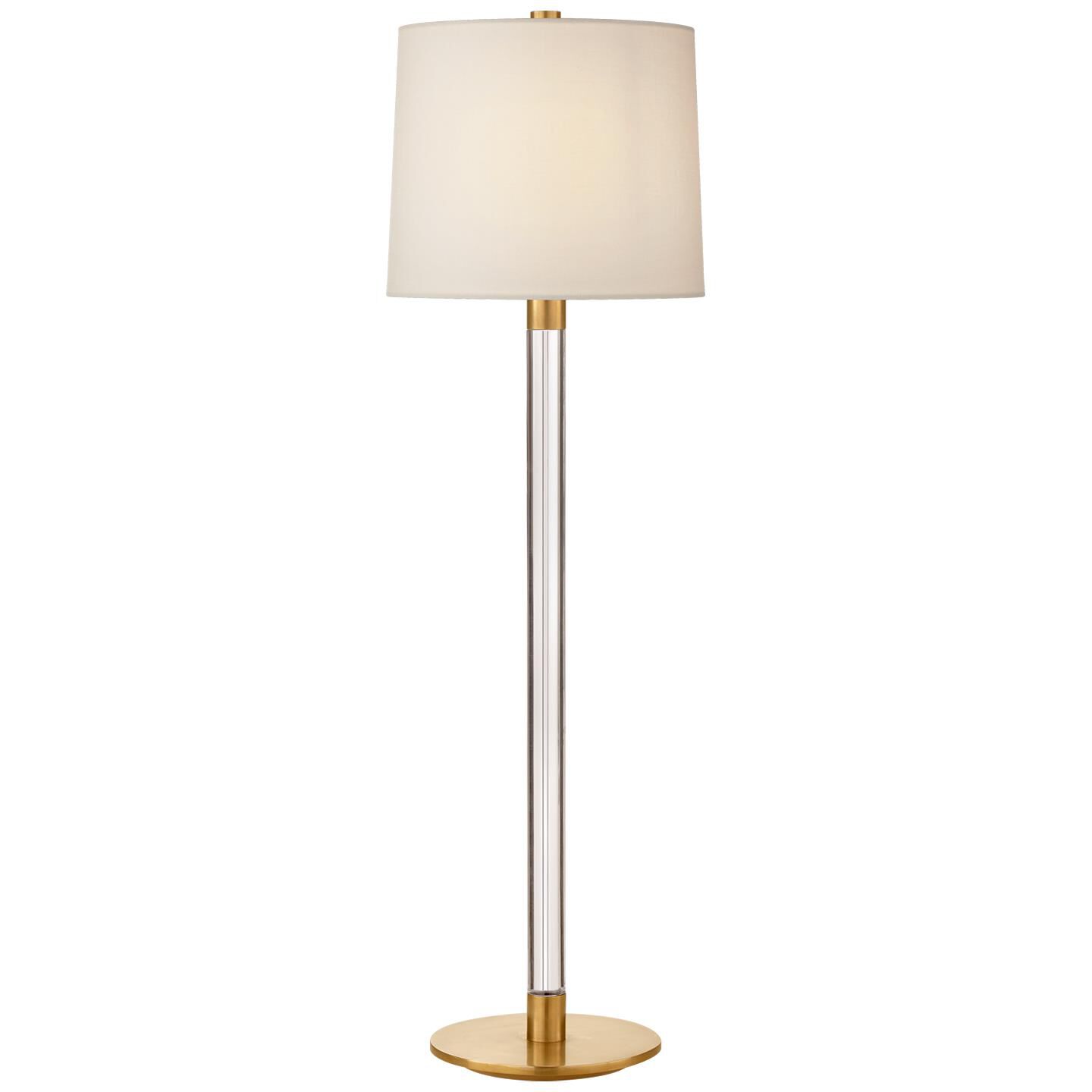 Shown in Crystal And Hand-Rubbed Antique Brass finish and Linen shade