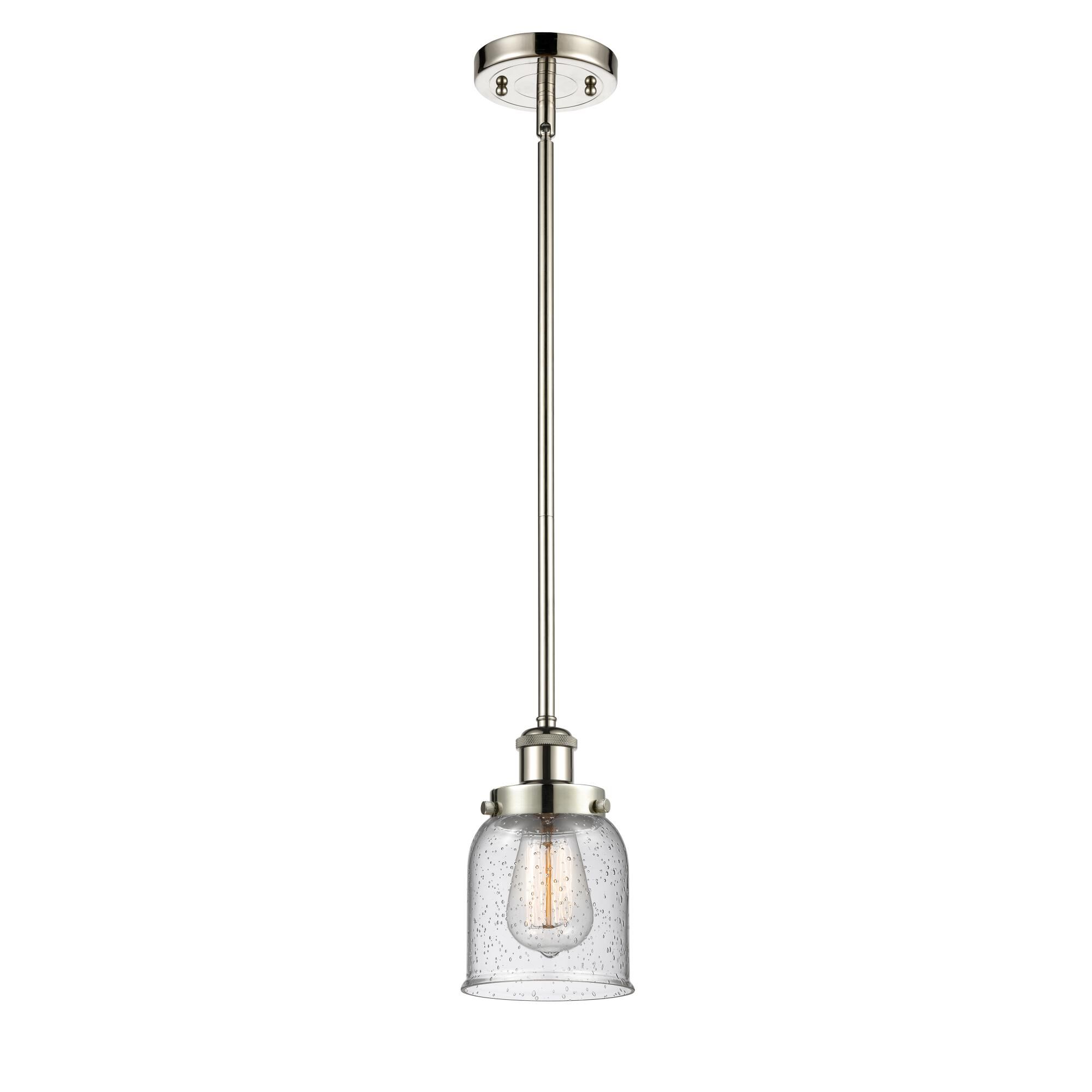 Shown in Polished Nickel finish and Seedy Small Bell glass