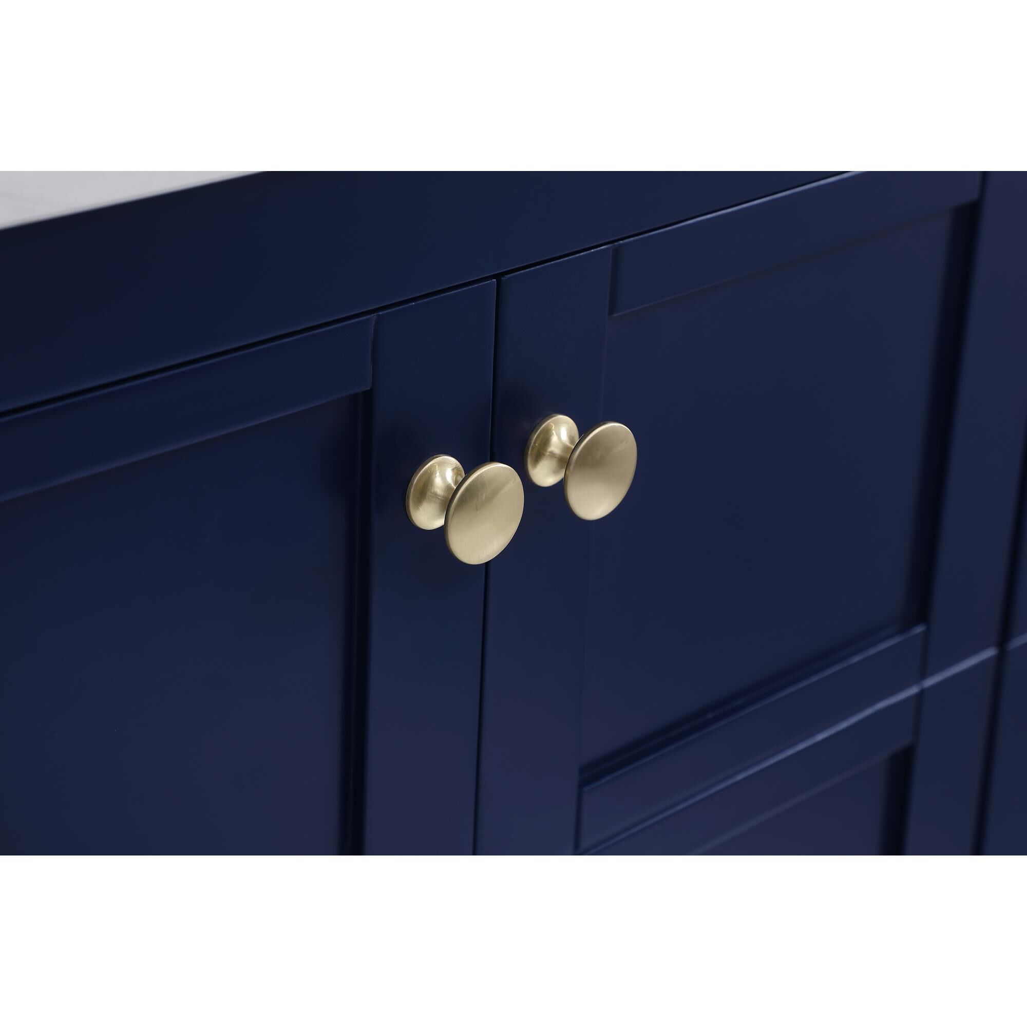 Shown in Blue And Gold With Calacatta Quartz finish