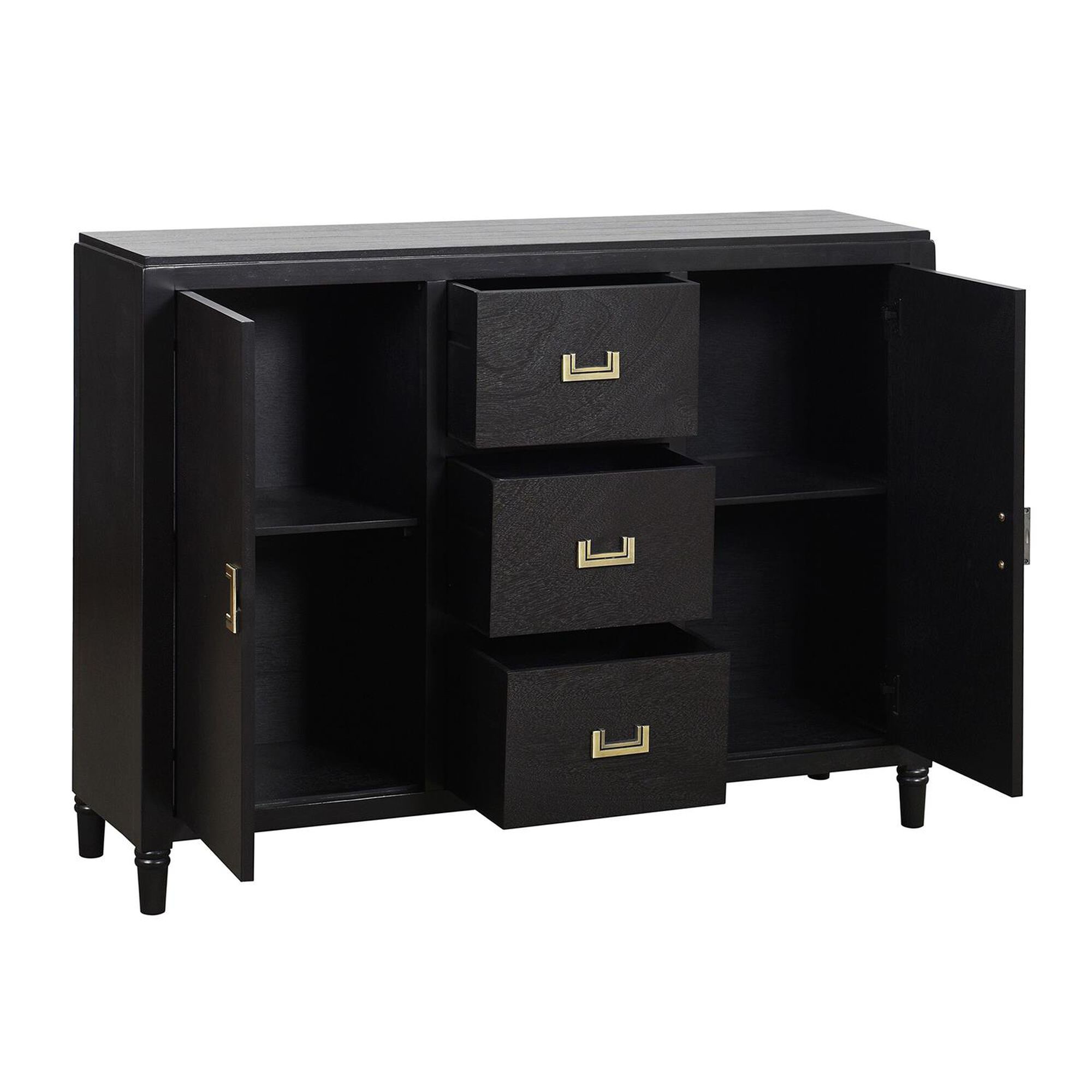 Shown in Black, Antique Gold finish