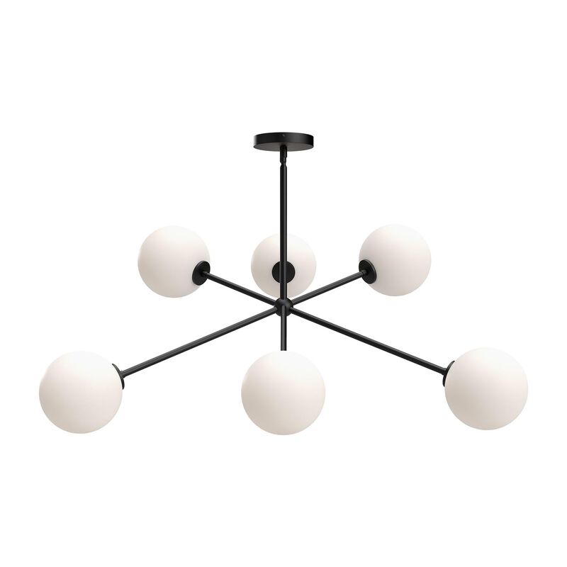 Cassia 6 Light Chandelier with Opal Glass by Alora Mood