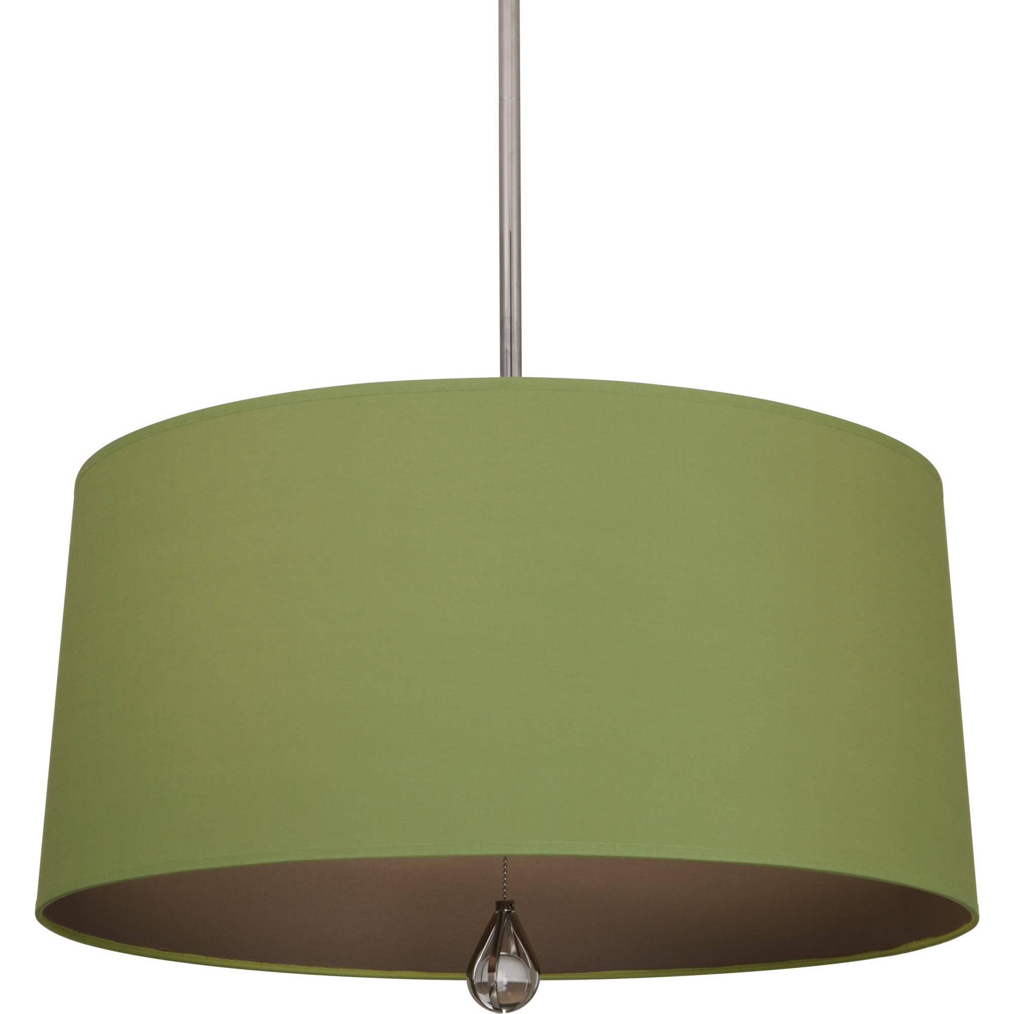 Shown in Polished Nickel finish and Parrot Green Fabric With Revolutionary Storm Lining shade