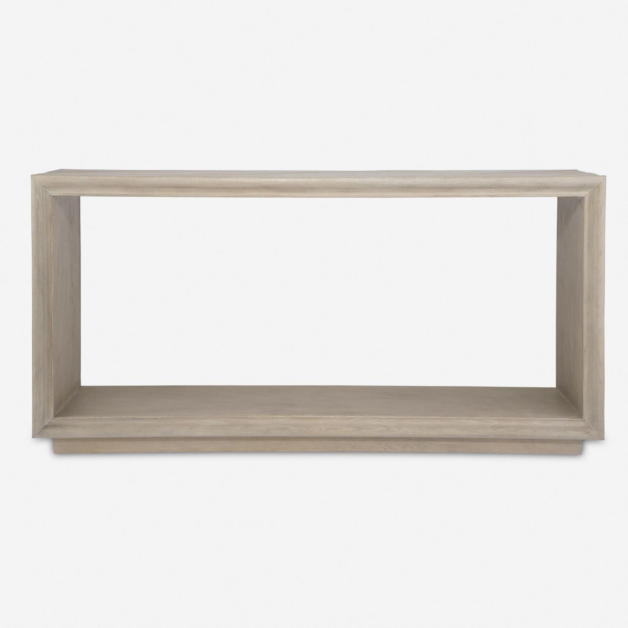 Shown in The Prism Console Is Know For Its Clean Rectangular Shape Providing Ample Surface Area For Displayin finish