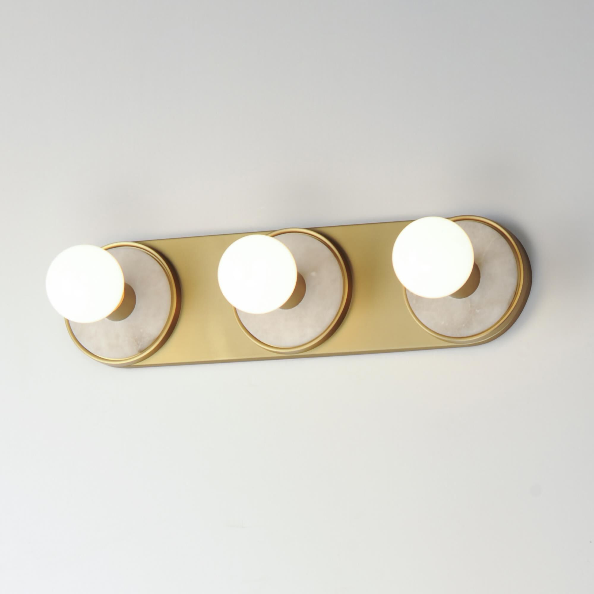 Shown in Whit Alabaster / Natural Aged Brass finish