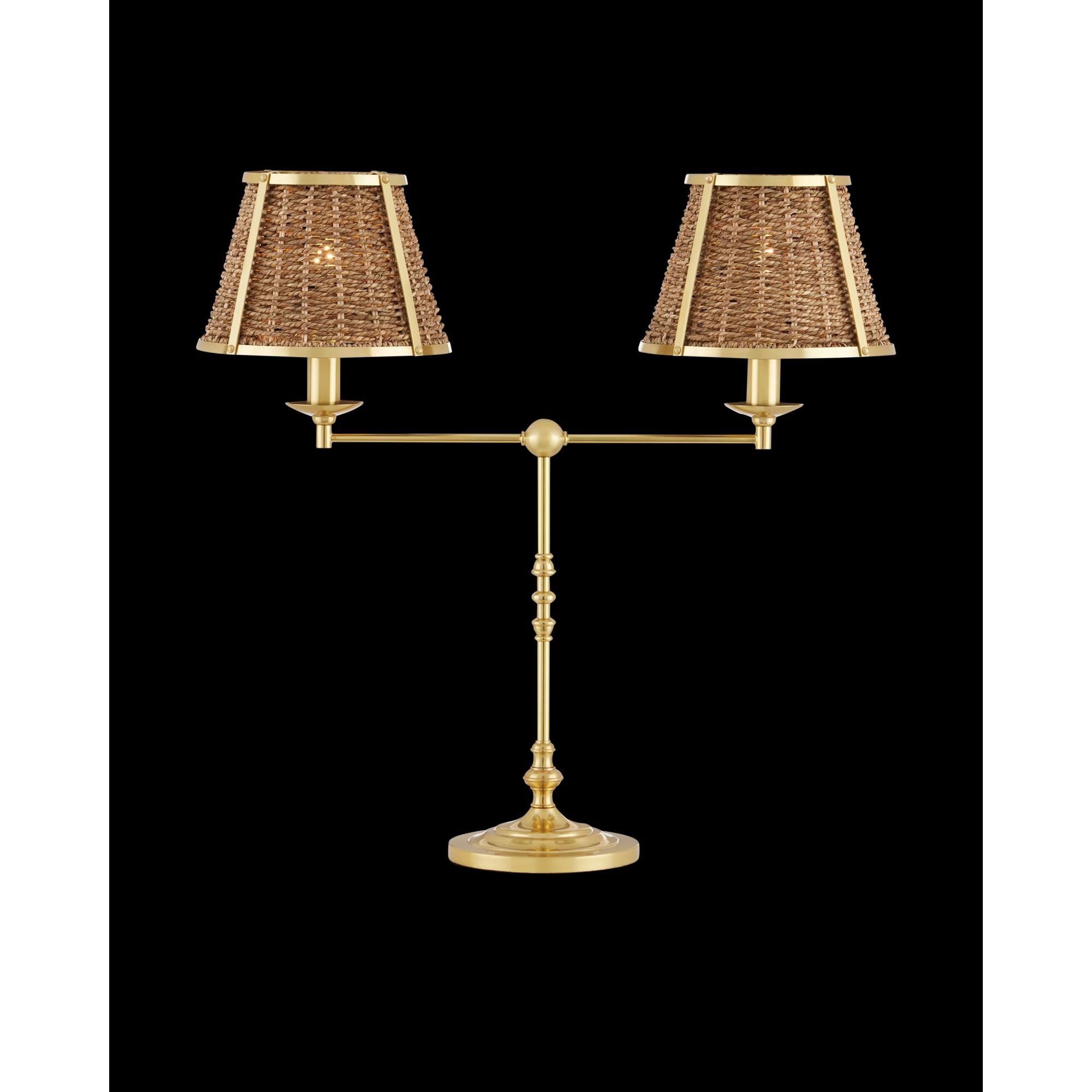 Shown in Polished Brass and Natural finish and Natural Seagrass shade