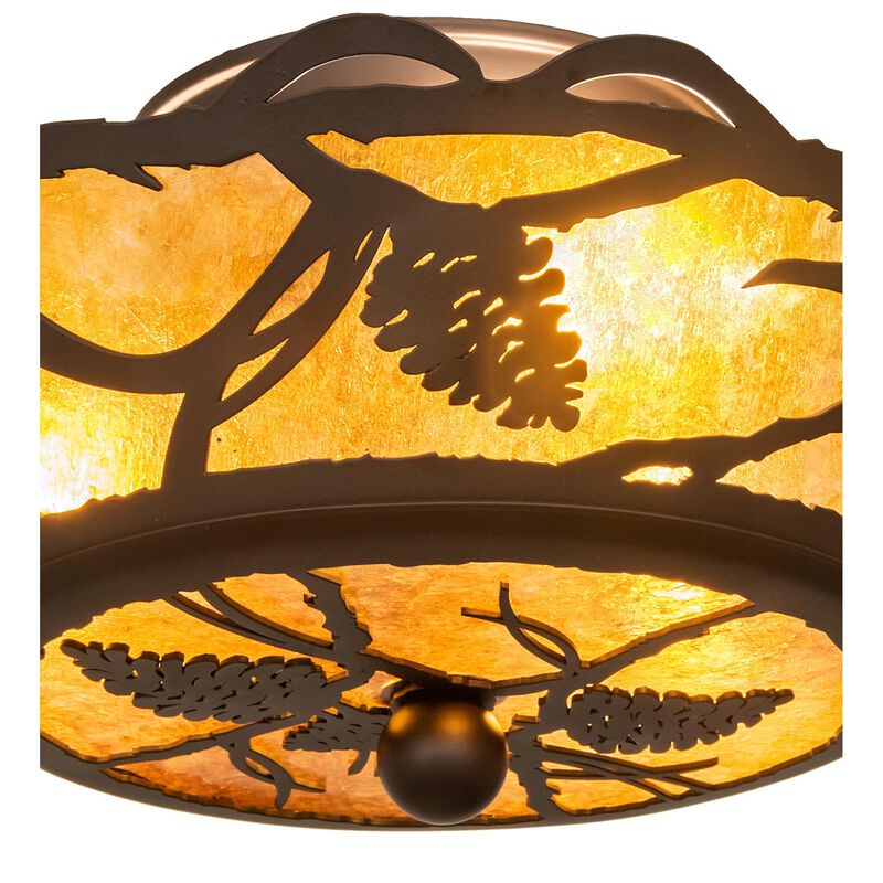 Whispering Pines 10 Inch 3 Light Flush Mount by Meyda Lighting