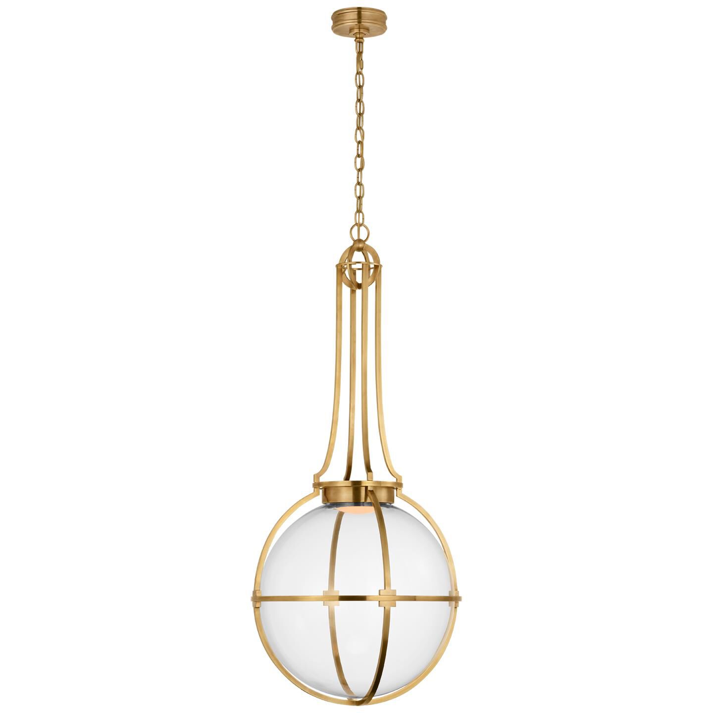 Shown in Antique-Burnished Brass finish and Clear glass and Clear Glass shade