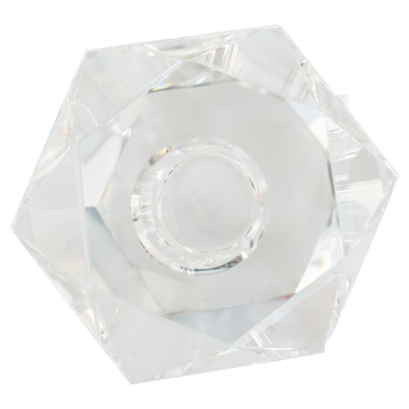 Faceted C/H | Clr-Short Candle Holder by Cyan Designs