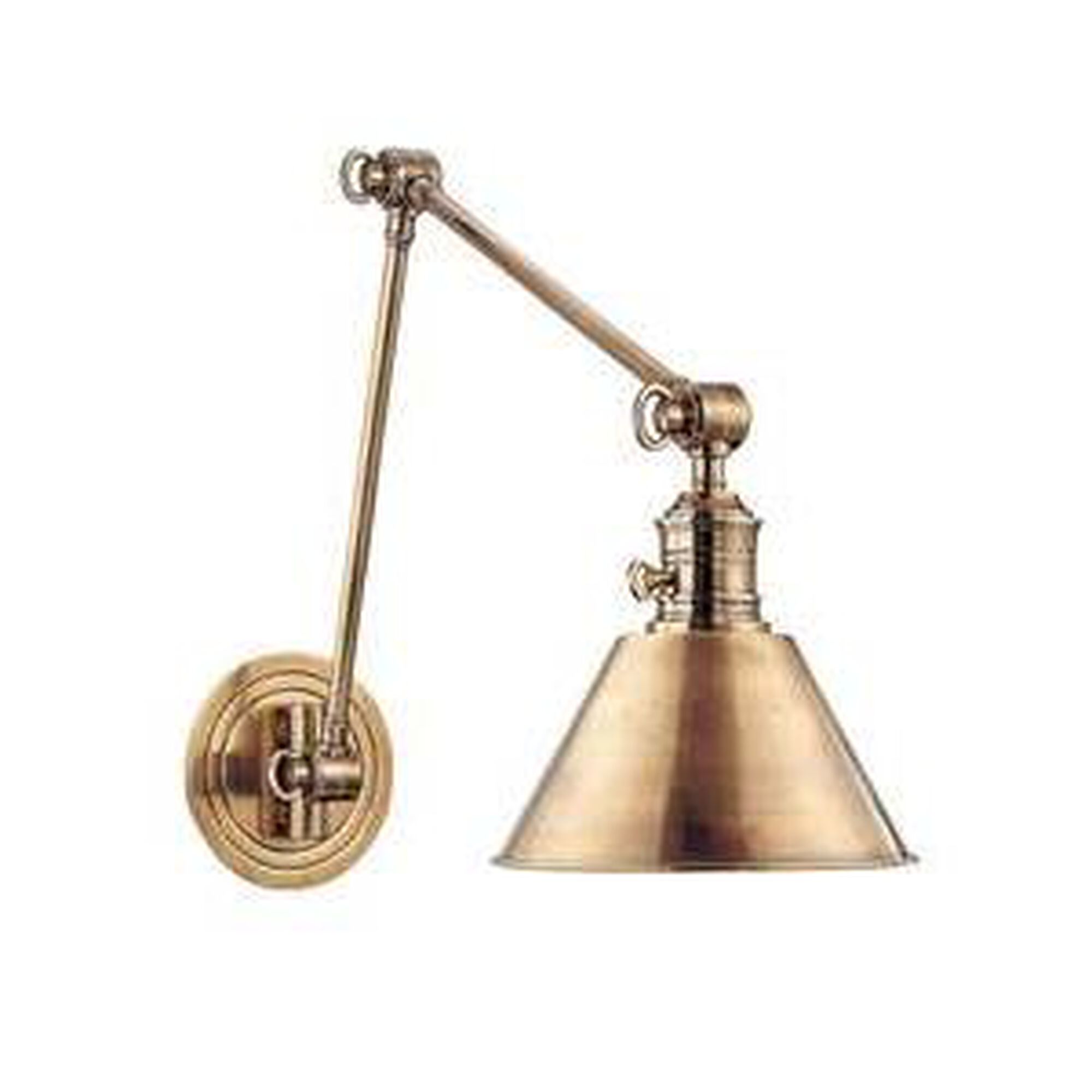 Shown in Aged Brass finish and Aged Brass shade