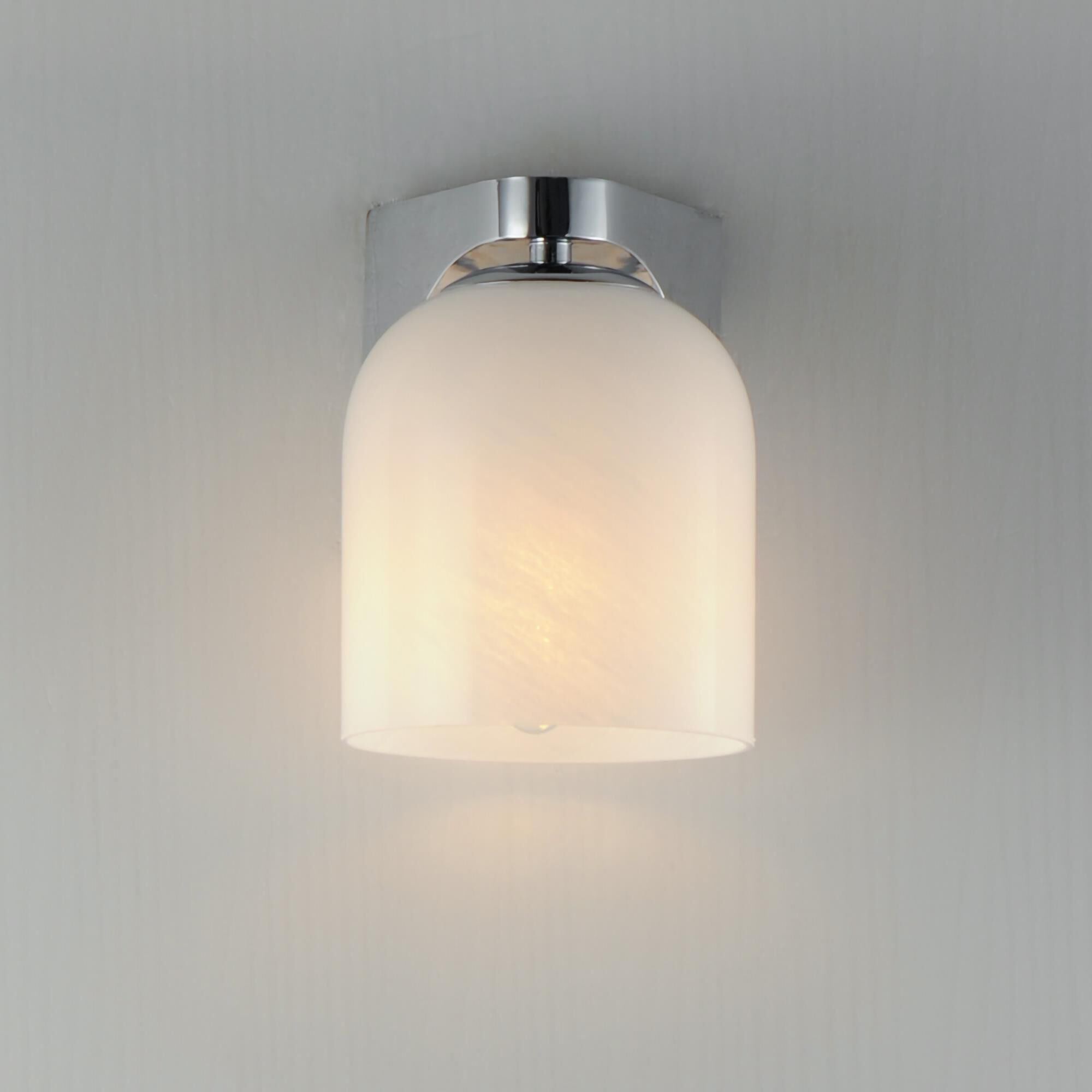 Shown in Polished Chrome finish and Marble glass and Glass shade