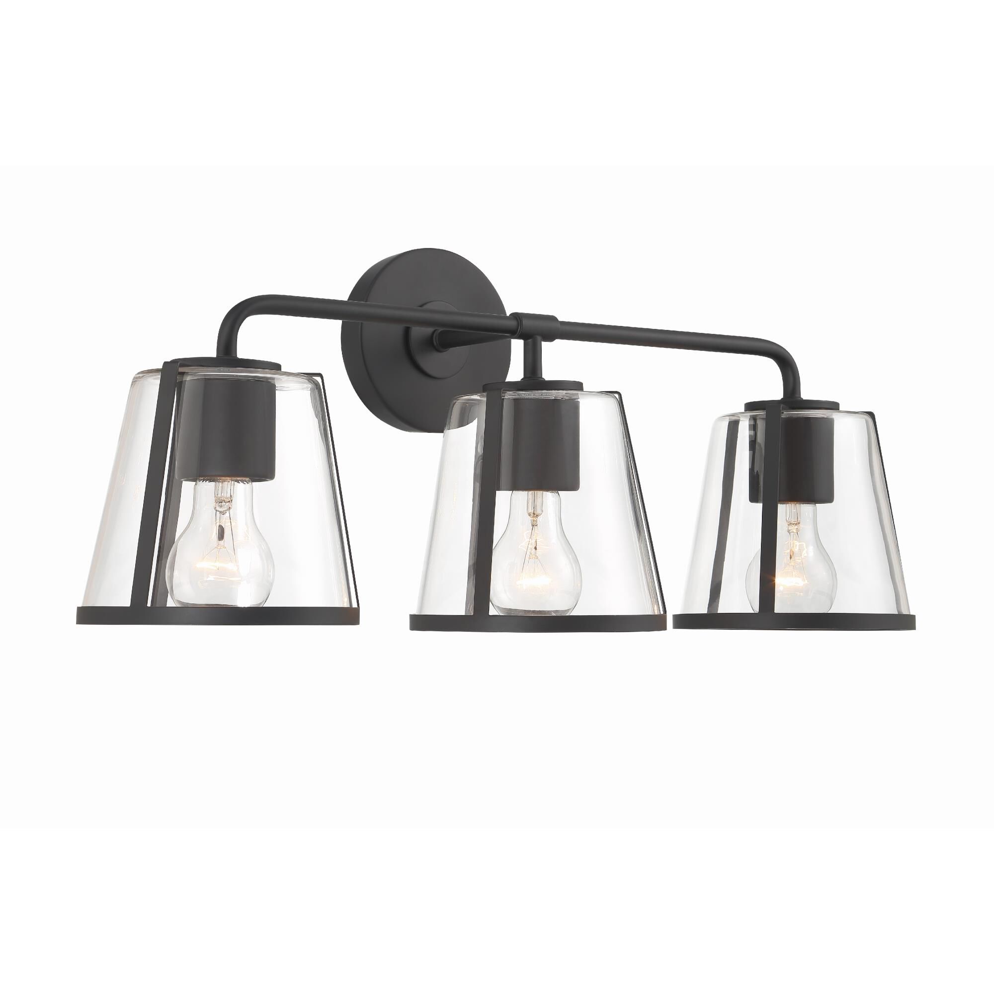 Shown in Black finish and Clear glass and Clear Glass shade