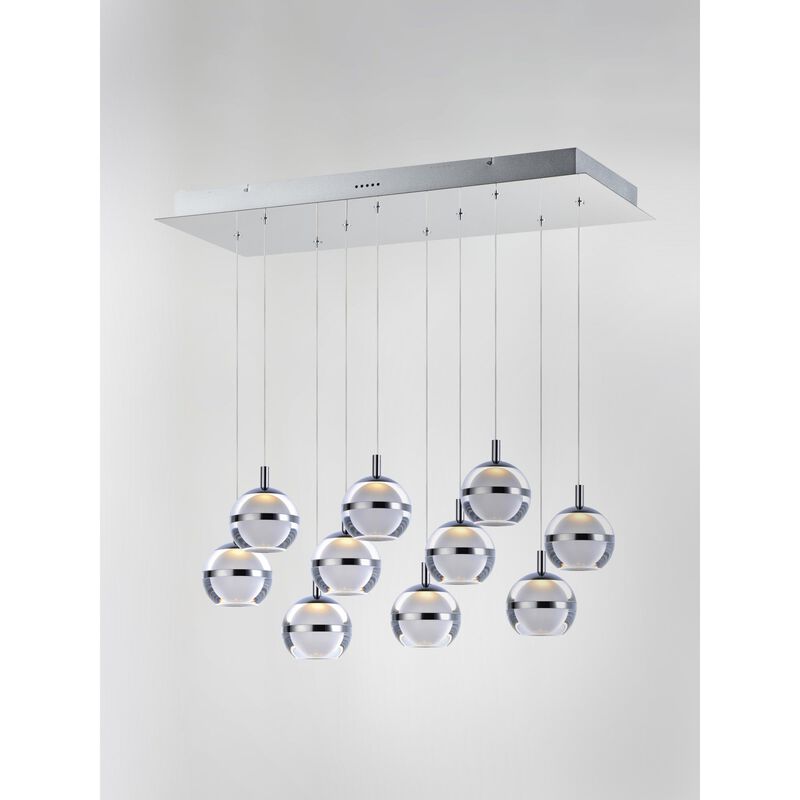 Swank 31 Inch 10 Light LED Linear Suspension Light by ET2 Lighting