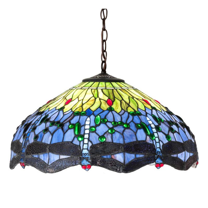 Tiffany Hanginghead Dragonfly 22 Inch Large Pendant by Meyda Lighting