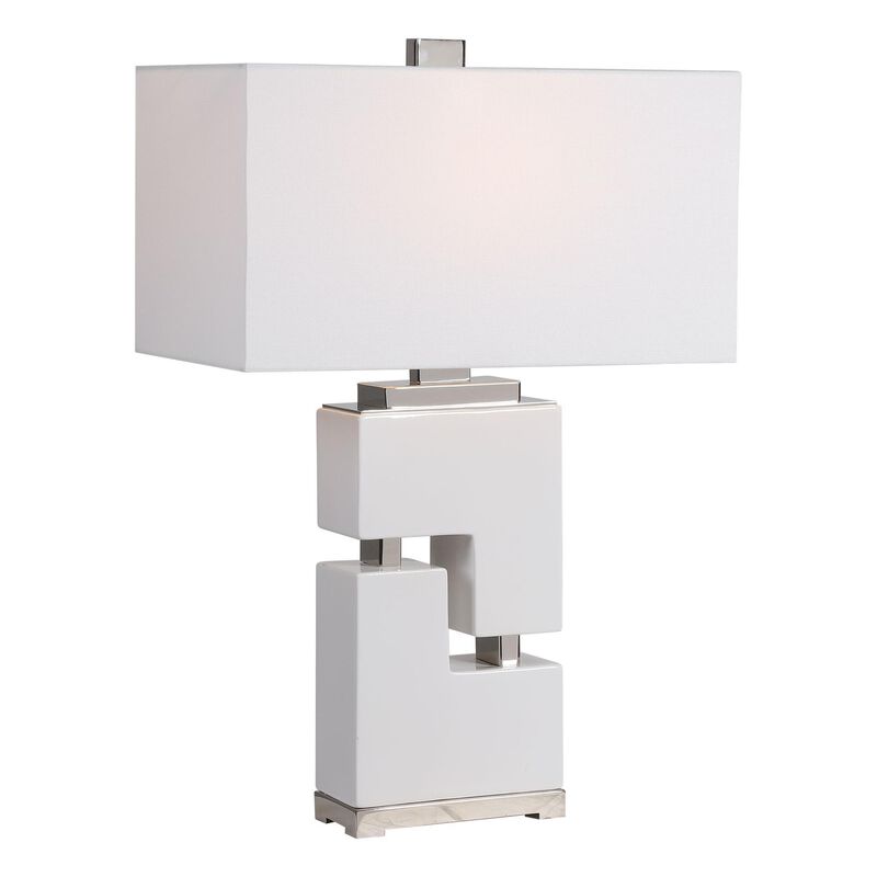 Tetris White Table Lamp by Uttermost