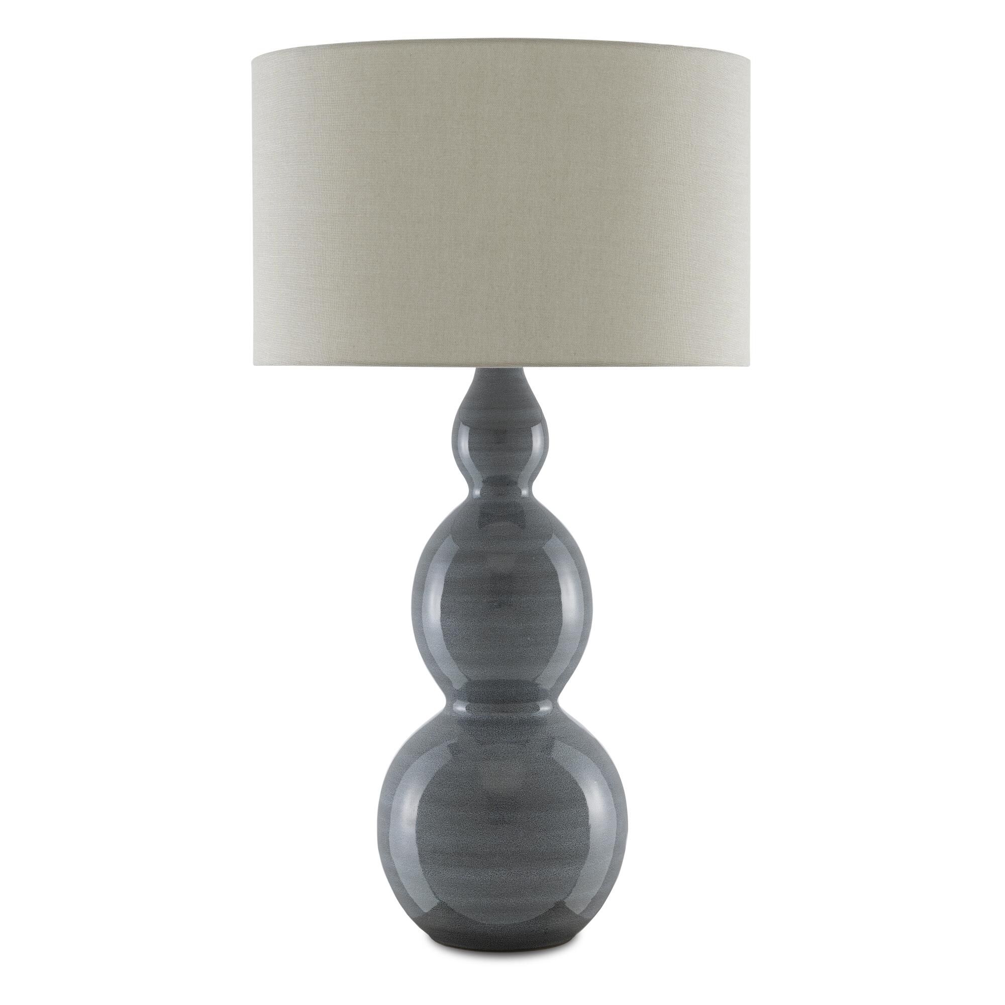 Shown in Steel Blue finish and Natural Linen shade