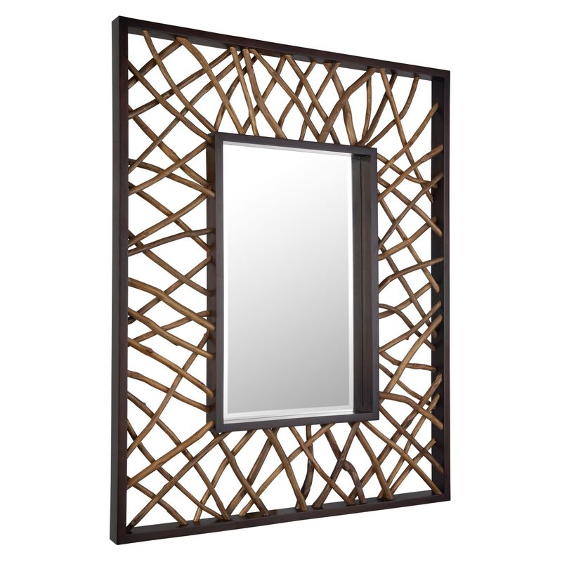 Osvaldo Mendoza Teak Maze Decorative Mirror by Uttermost