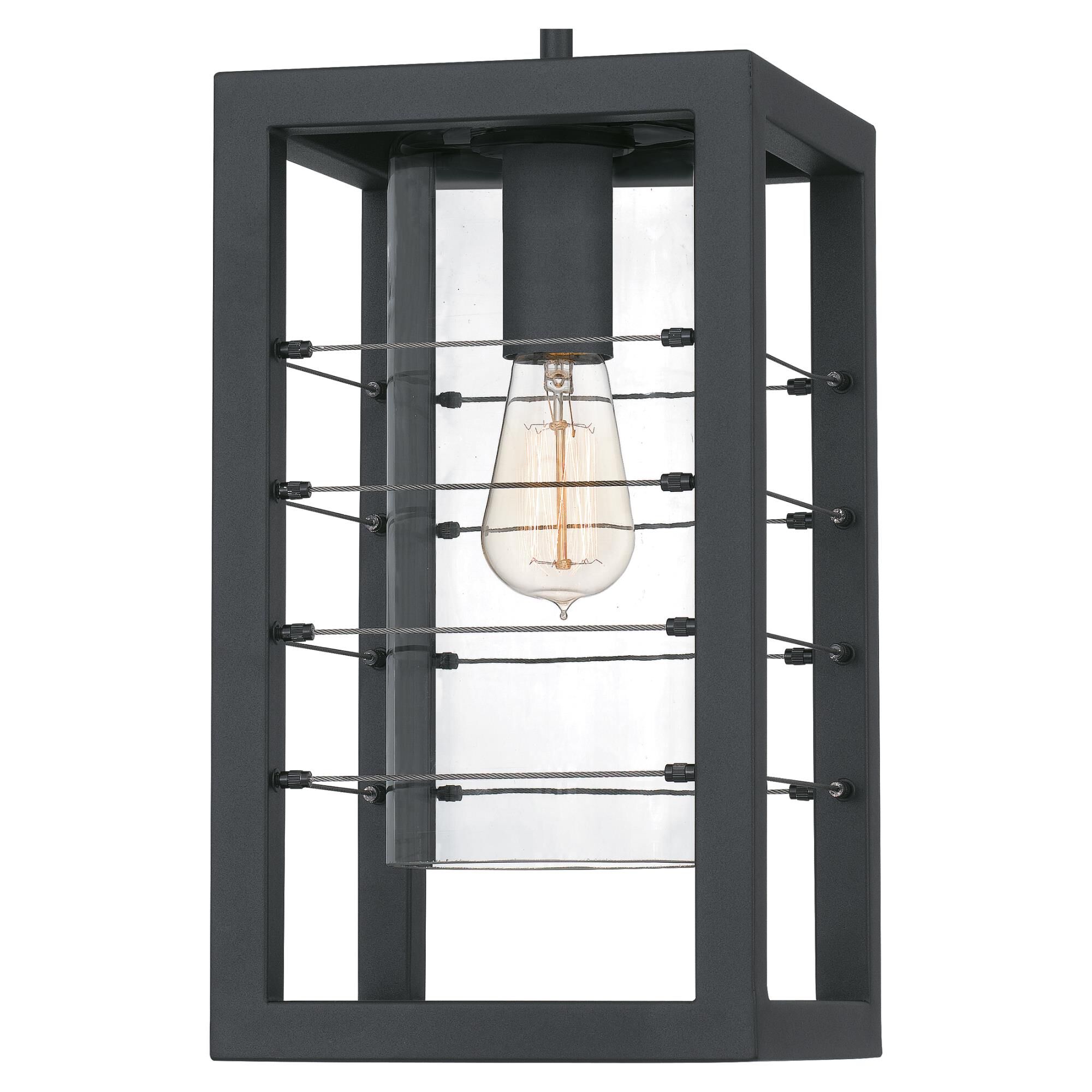 Shown in Earth Black finish and Clear Glass shade