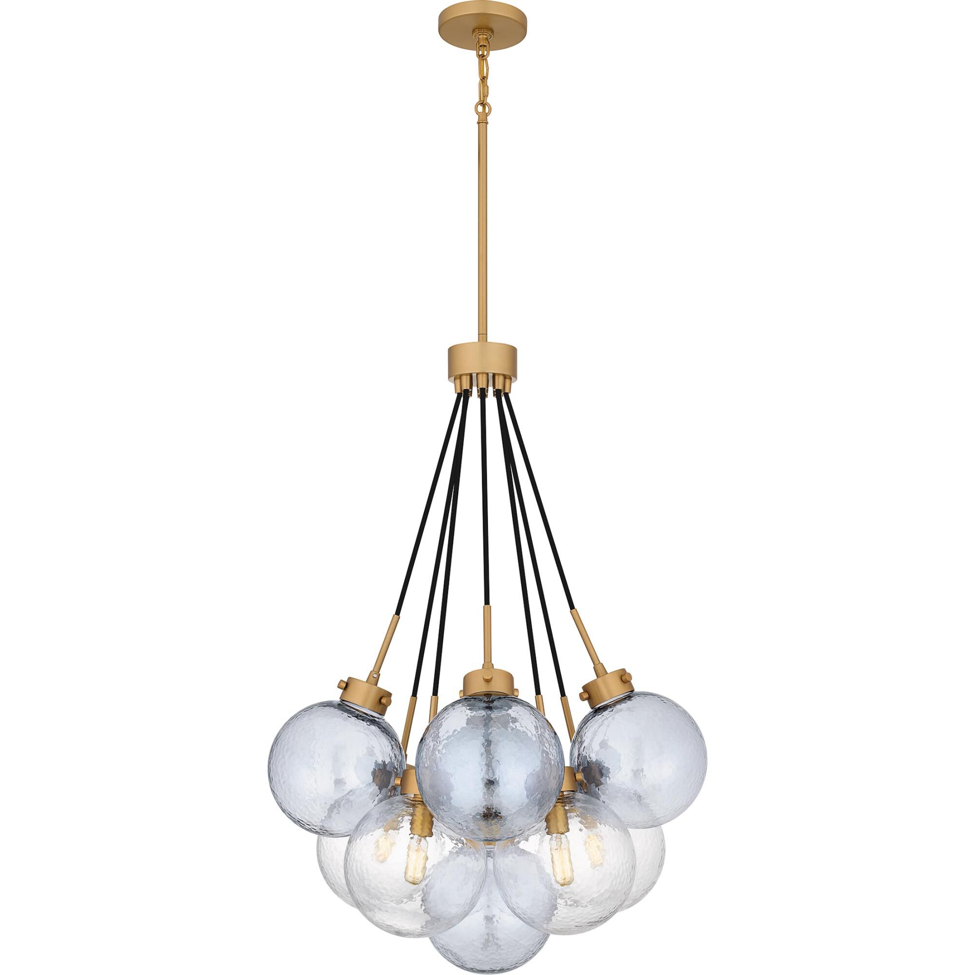 Shown in Brushed Weathered Brass finish and Glacial Glass, Smoke Glacial Glass shade