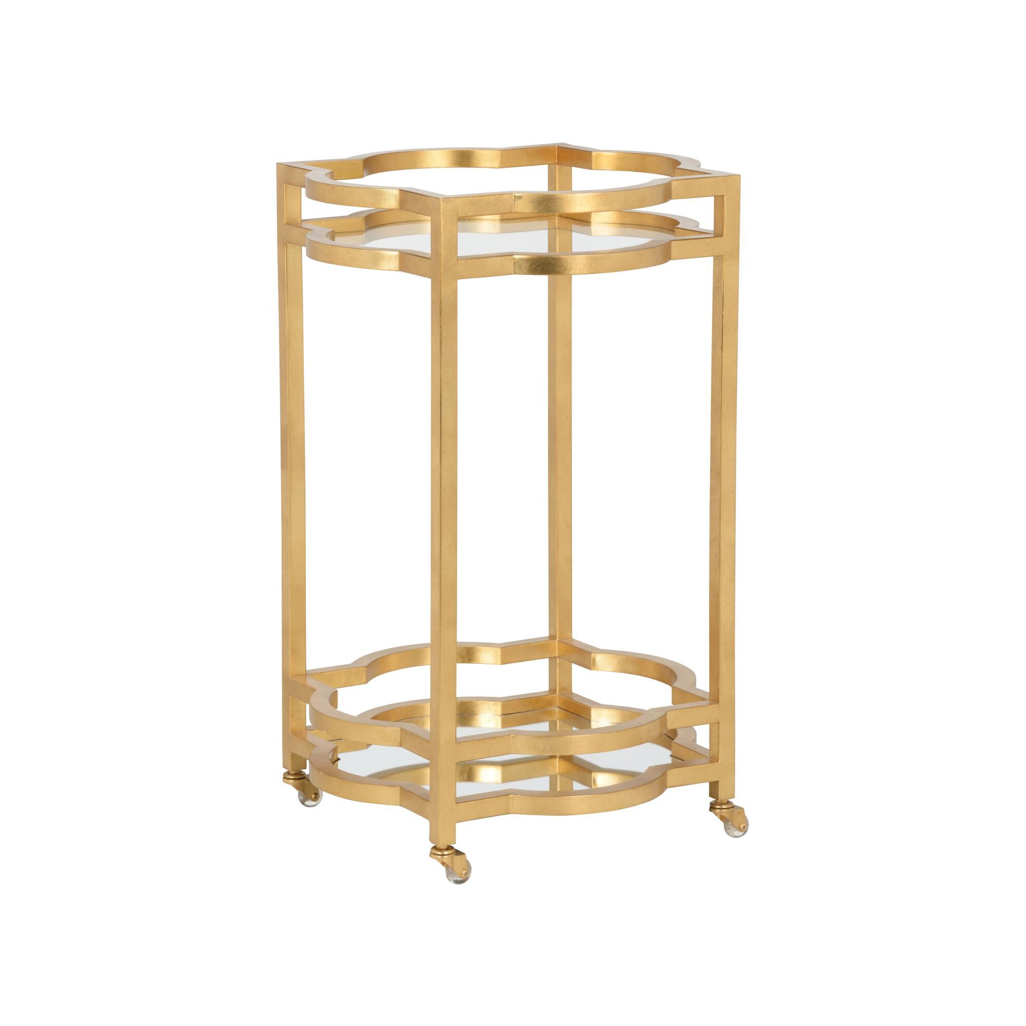 Lisa Kahn Quatrefoil Bar Cart by Chelsea House