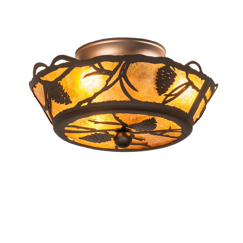 Whispering Pines 10 Inch 3 Light Flush Mount by Meyda Lighting