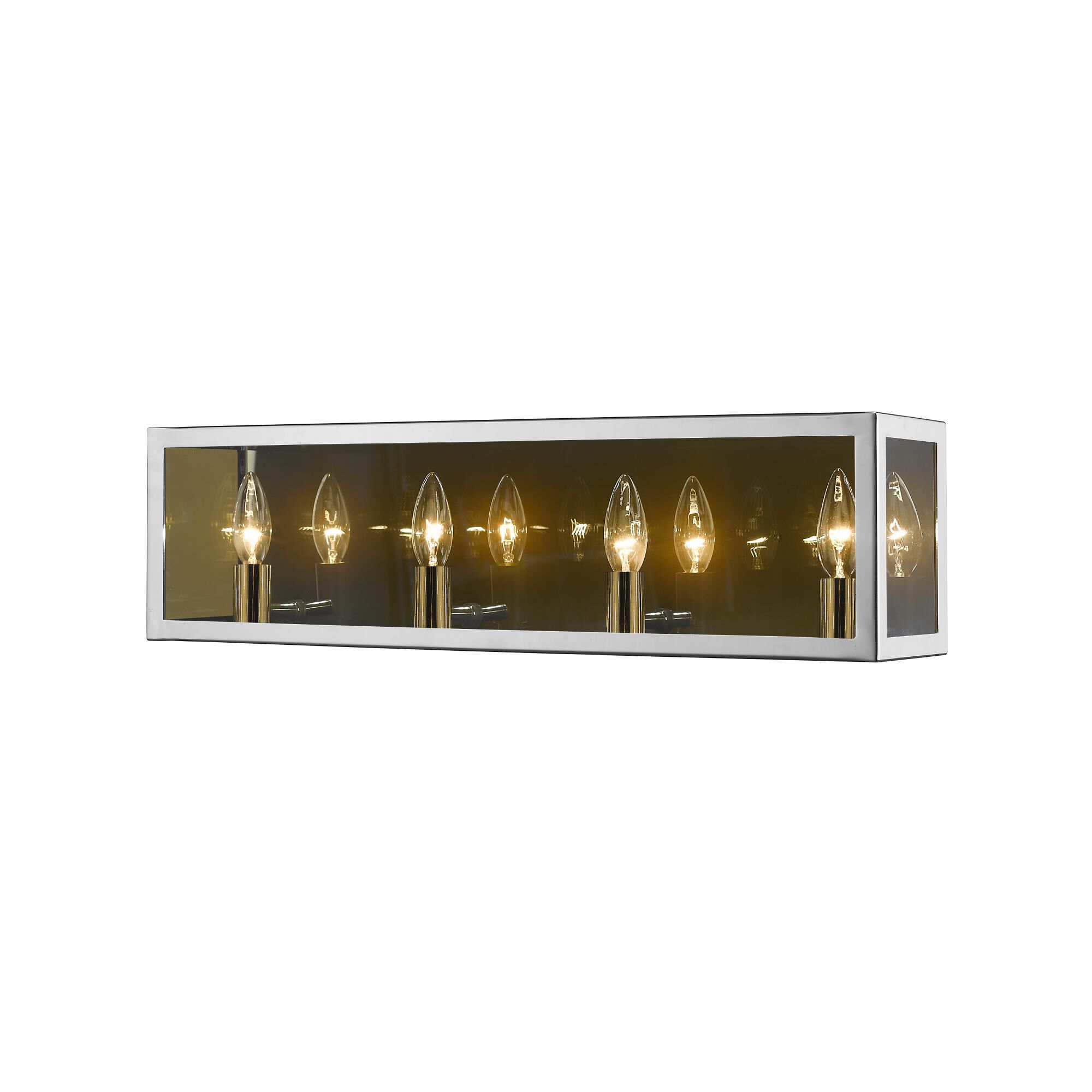 Shown in Chrome finish and Mirror glass and Mirror Glass shade