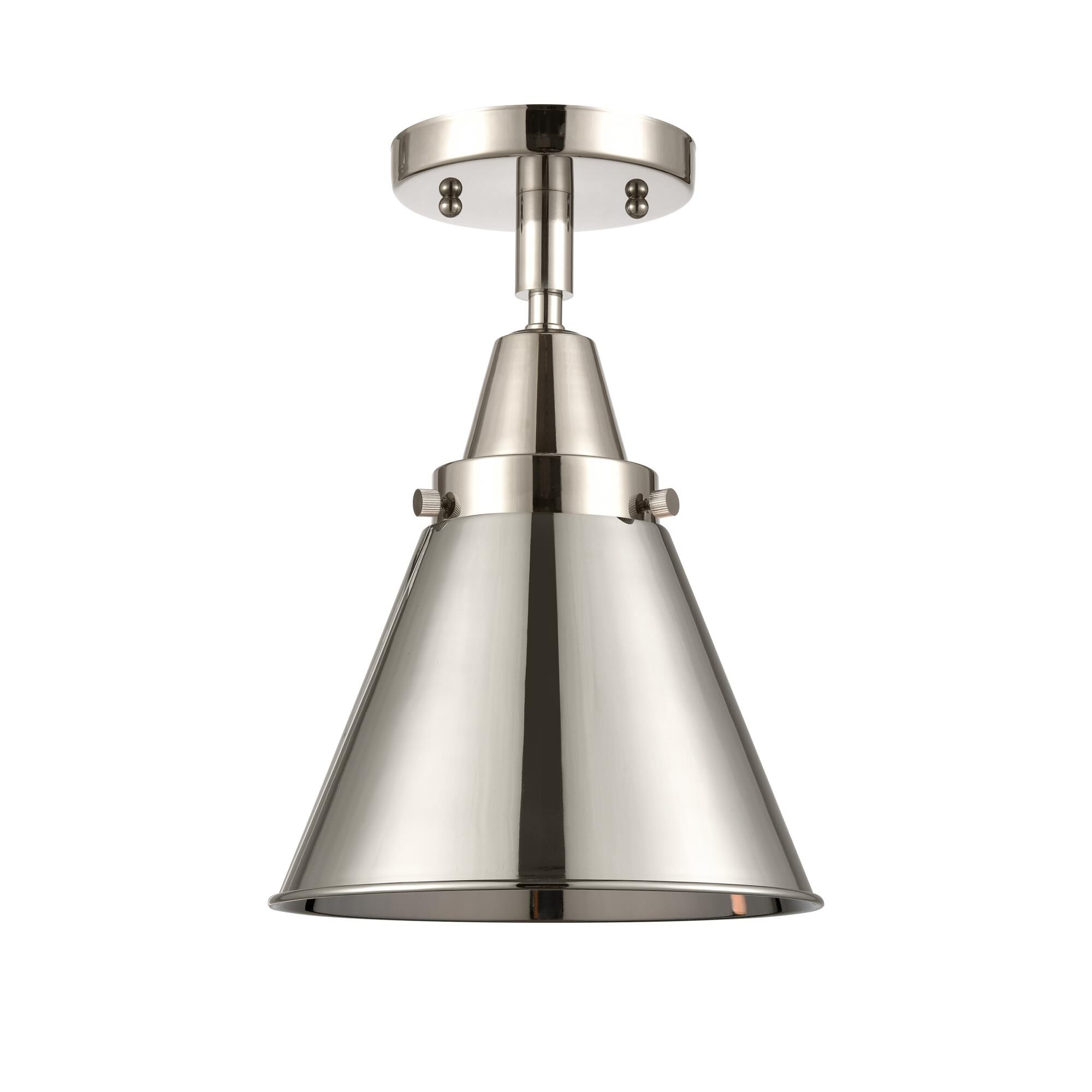 Shown in Polished Nickel finish and No Glass glass and Polished Nickel Appalachian shade