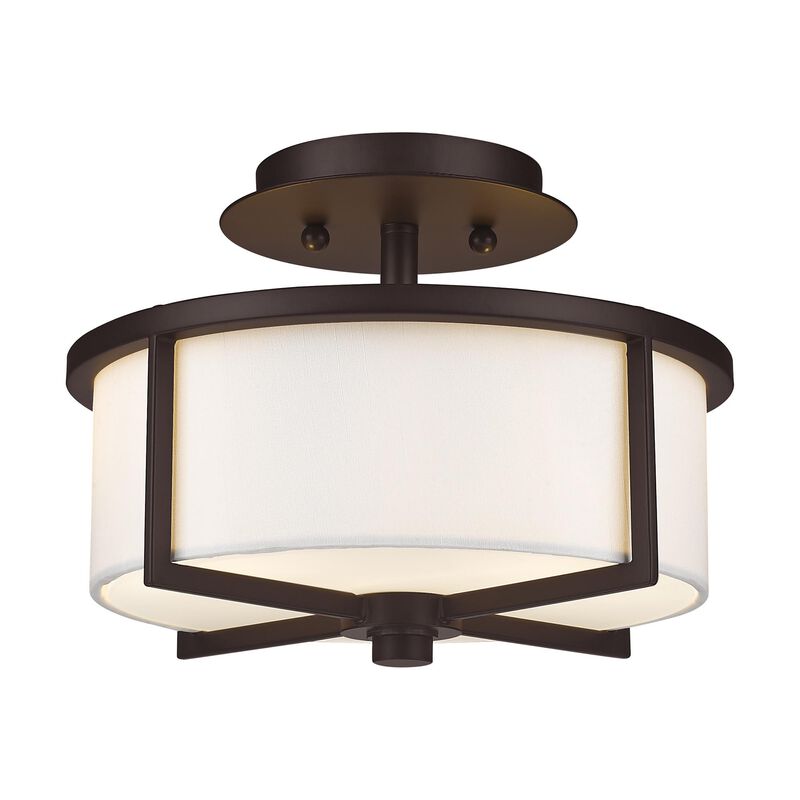 Wesley 11 Inch 2 Light Semi Flush Mount by Livex Lighting