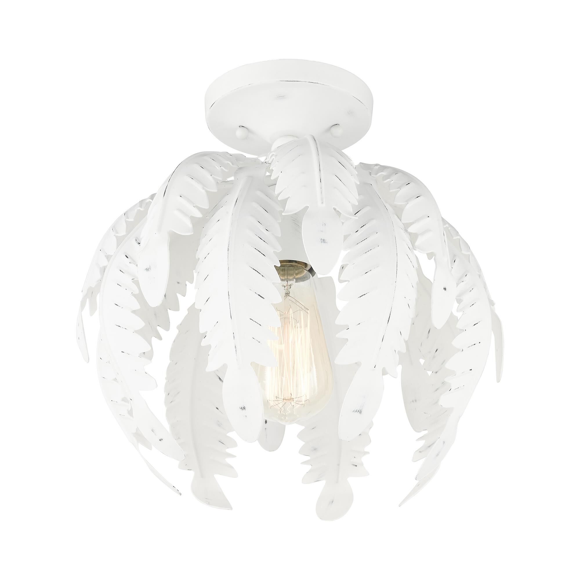 Shown in Antique White finish and Antique White Metal shade