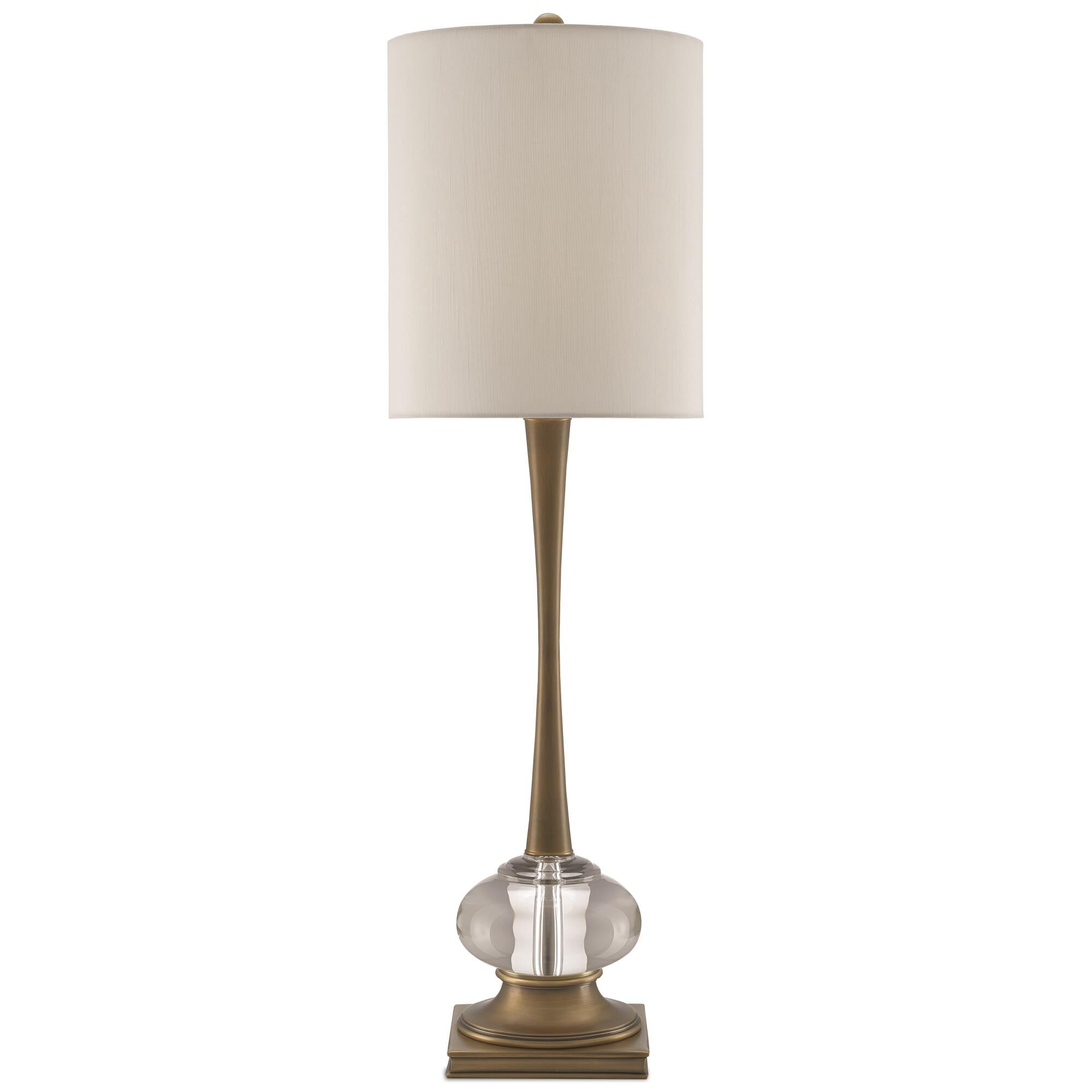 Shown in Antique Brass/Clear finish and Included shade