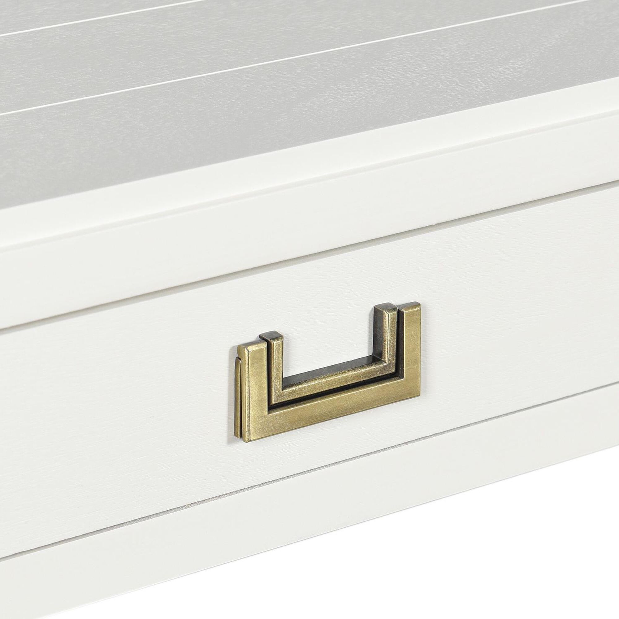 Shown in White, Antique Gold finish