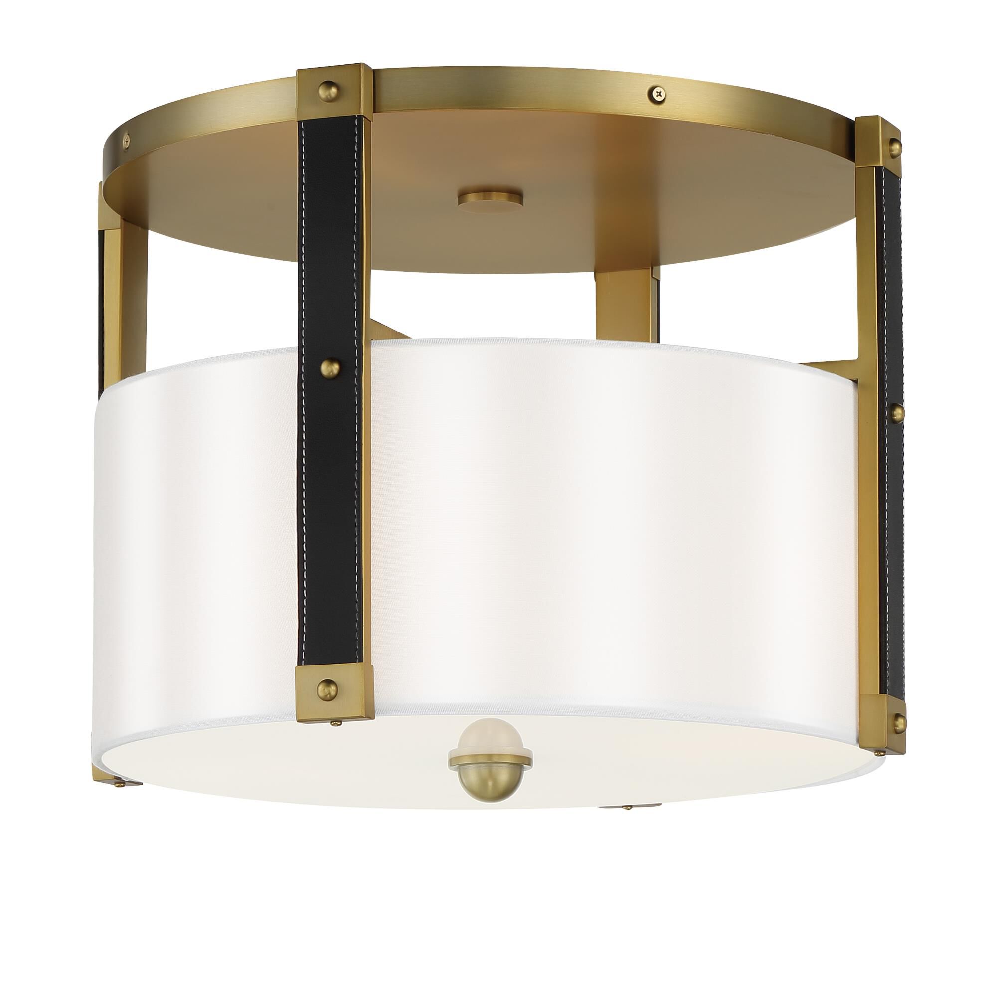 Shown in Soft Brass finish and White Silk shade