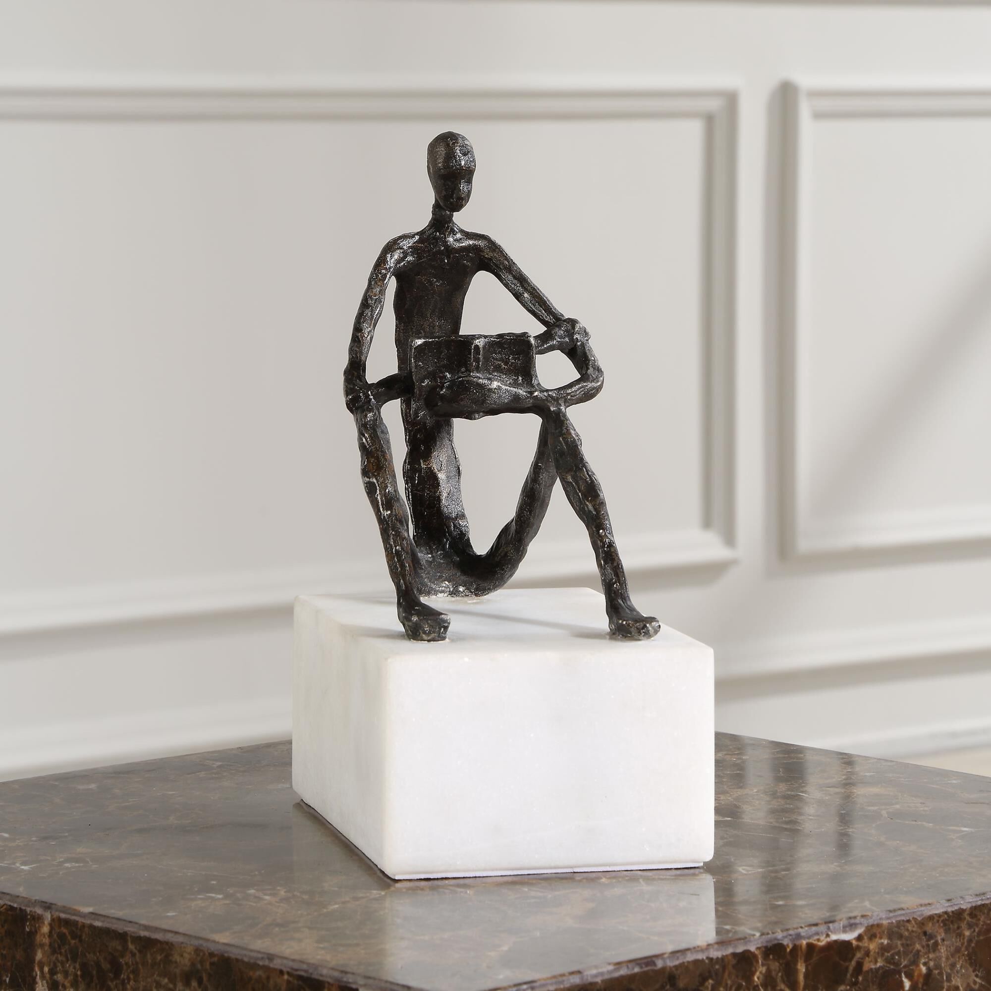 Shown in This Sculpture Captures The Essence Of Tranquility As It Depicts A Figure In A Relaxed Seated Positi finish