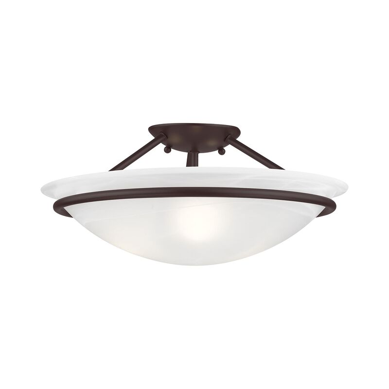 Newburgh 16 Inch 3 Light Semi Flush Mount by Livex Lighting