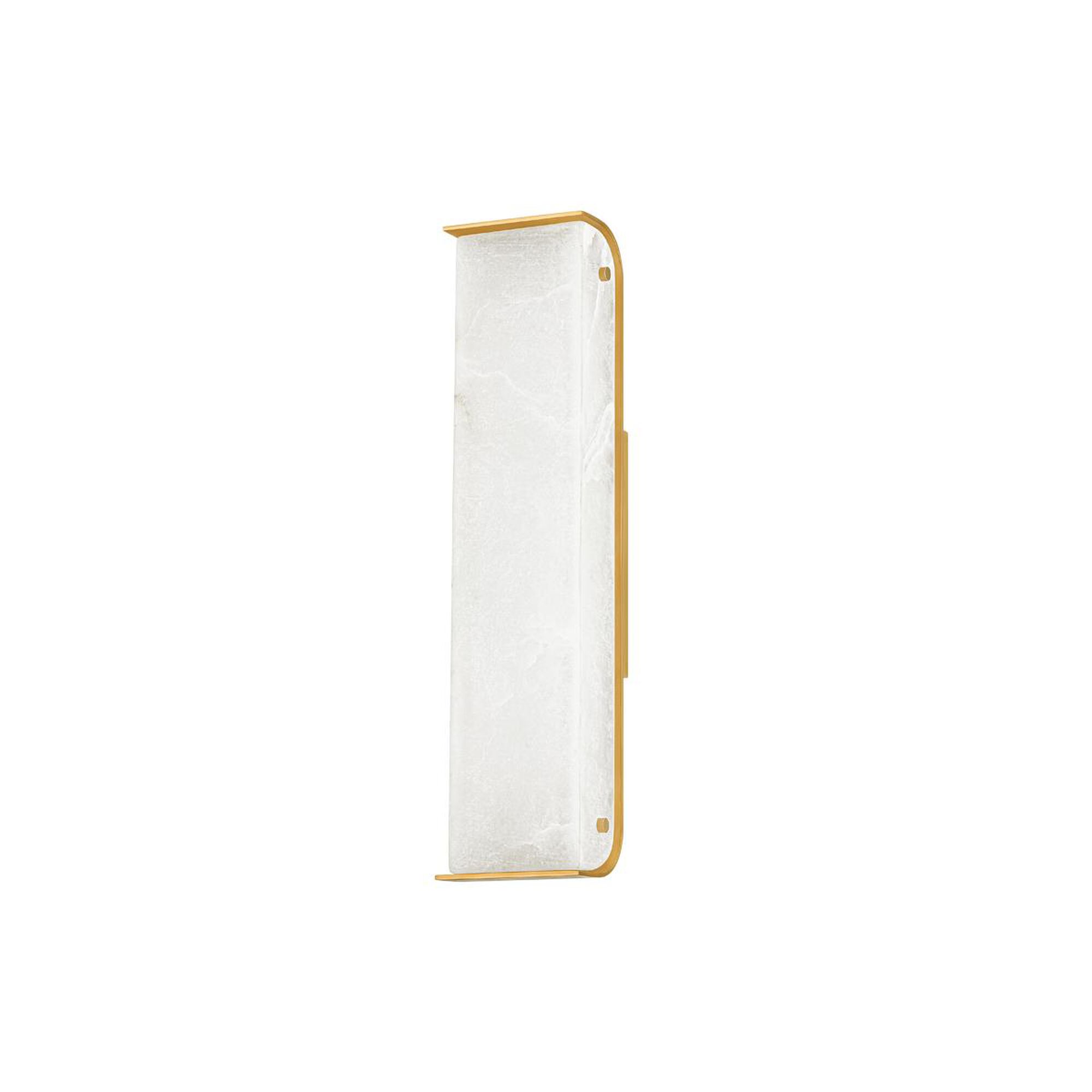 Shown in Vintage Brass finish and White Alabaster glass