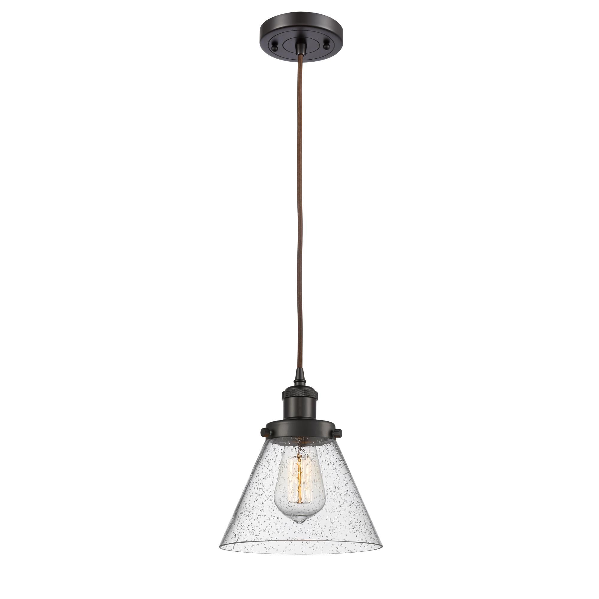 Shown in Oil Rubbed Bronze finish and Cone glass and Glass shade