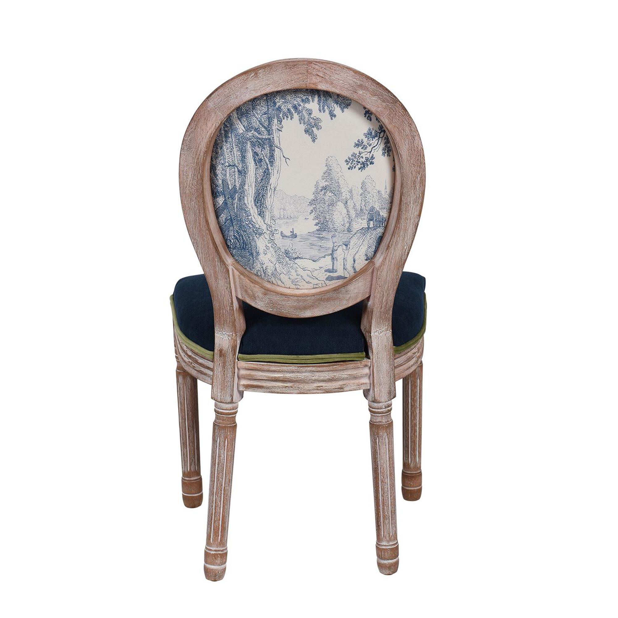 Shown in Blue Toile, Navy Velvet, Lime Green and Taupe Washed finish