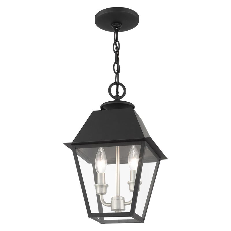 Mansfield 15 Inch Tall 2 Light Outdoor Hanging Lantern by Livex Lighting