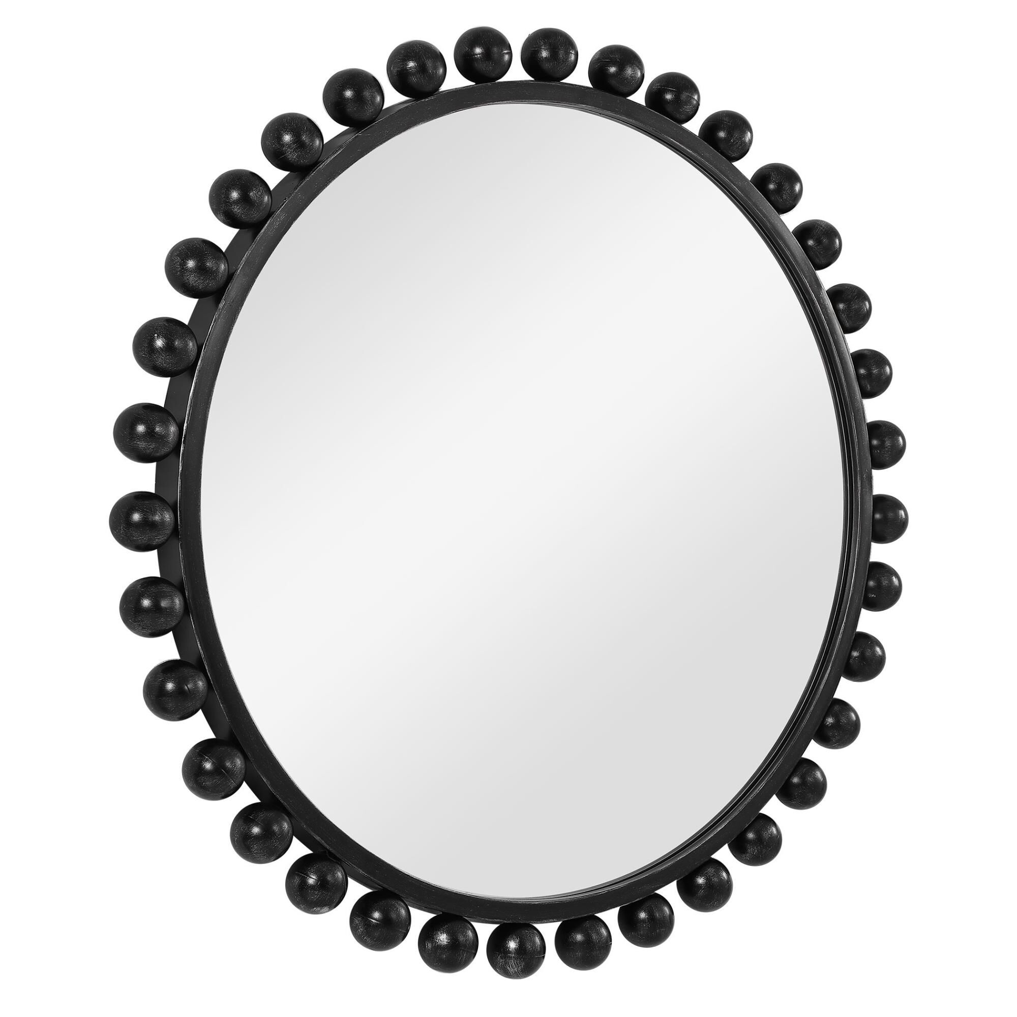 Shown in This Eye Catching Round Mirror Adds An Upscale Look And Sophisticated Style To Any Room By Showcasin finish