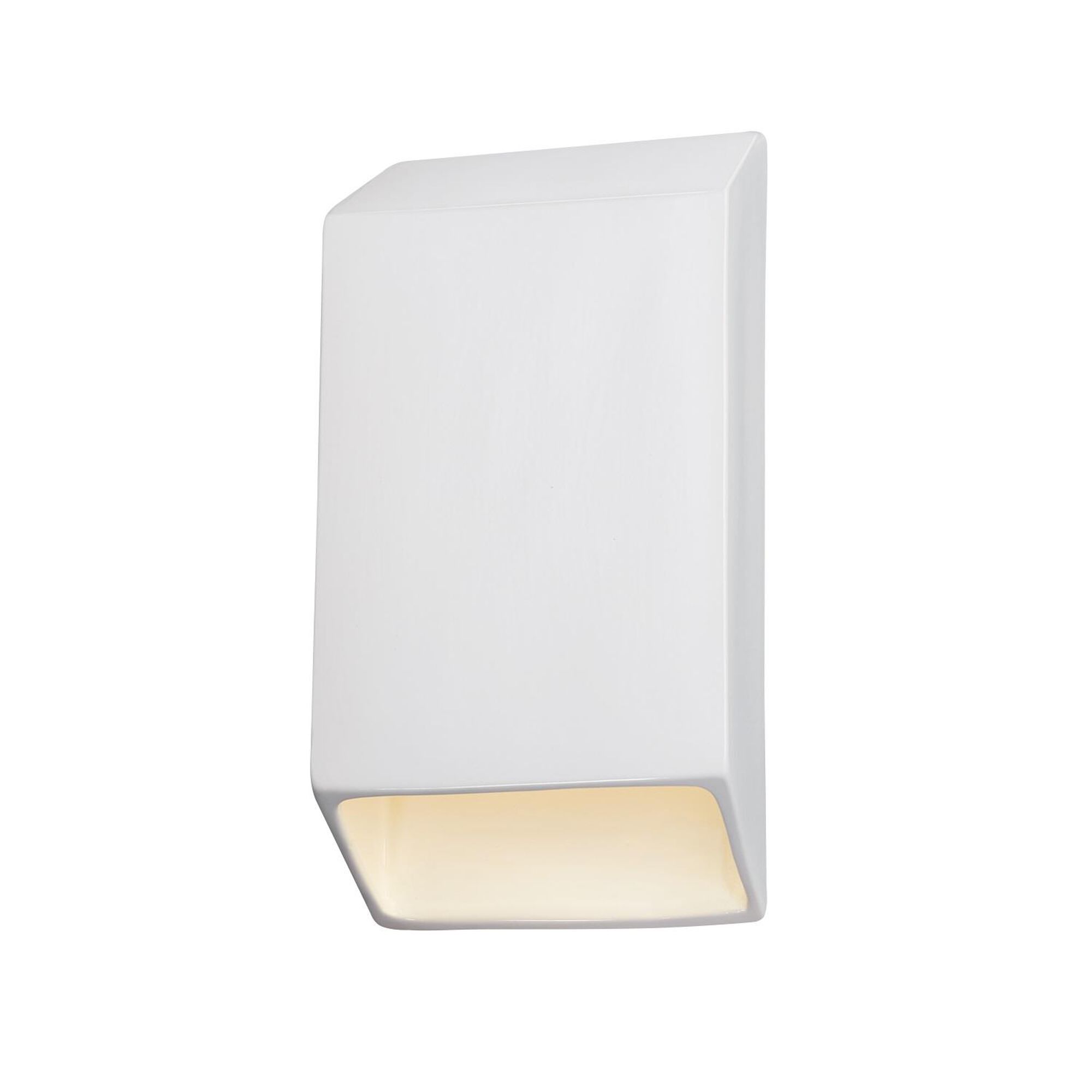 Shown in Gloss White Both Outside - Inside Of Fixture finish and Shape - Tapered Rectangle accent