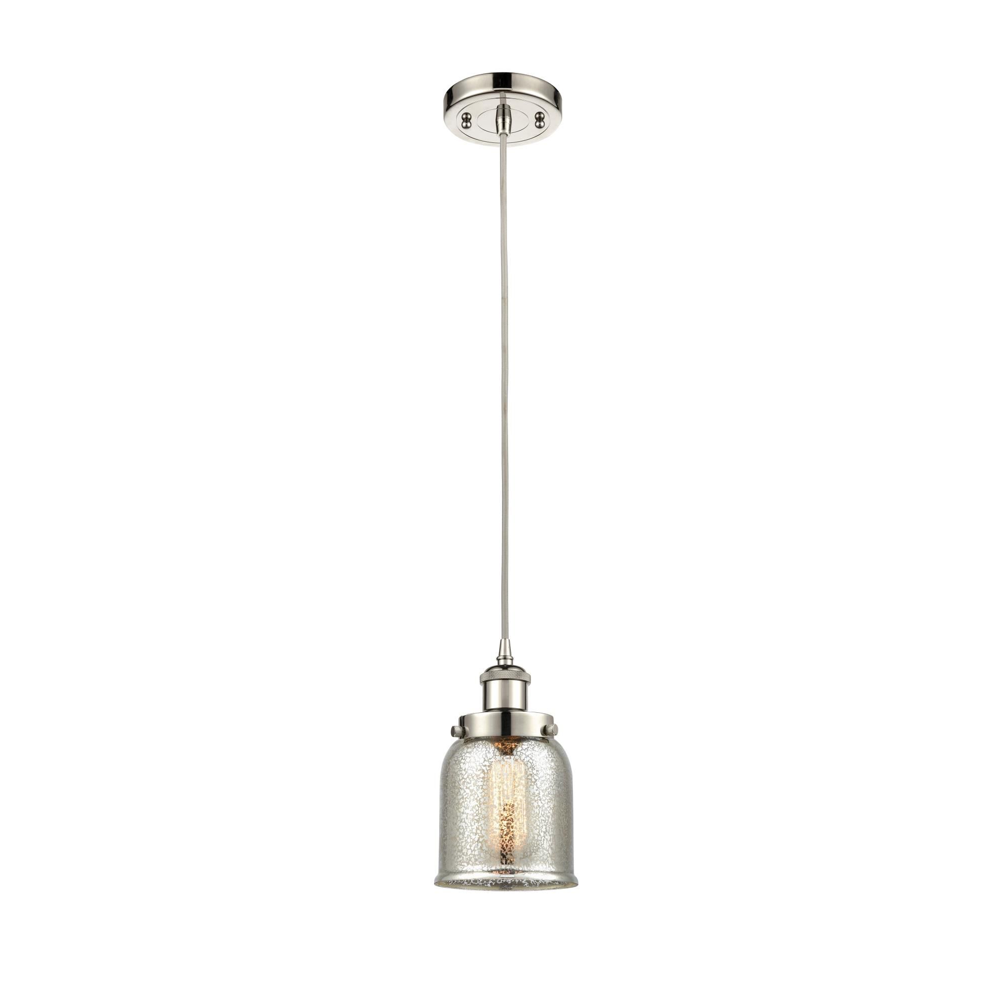 Shown in Polished Nickel finish and Silver Plated Mercury Small Bell glass