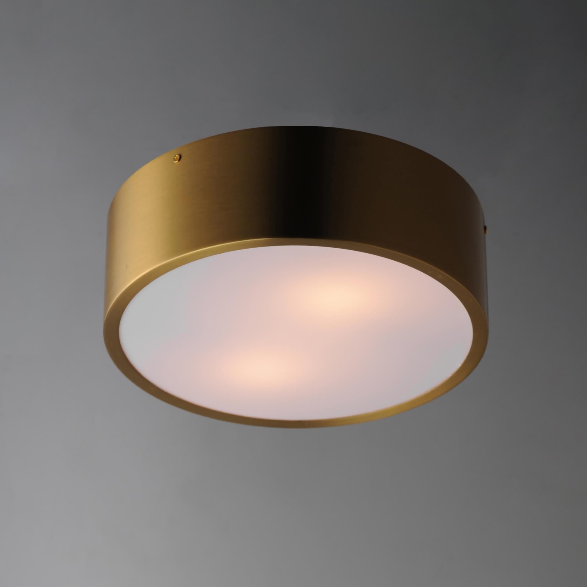 Shown in Satin Brass finish and White glass and Acrylic shade