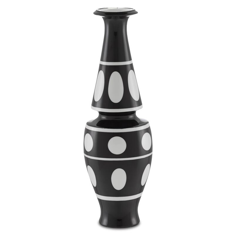 De Luca Black and White Vase Vase-Urn by Currey and Company