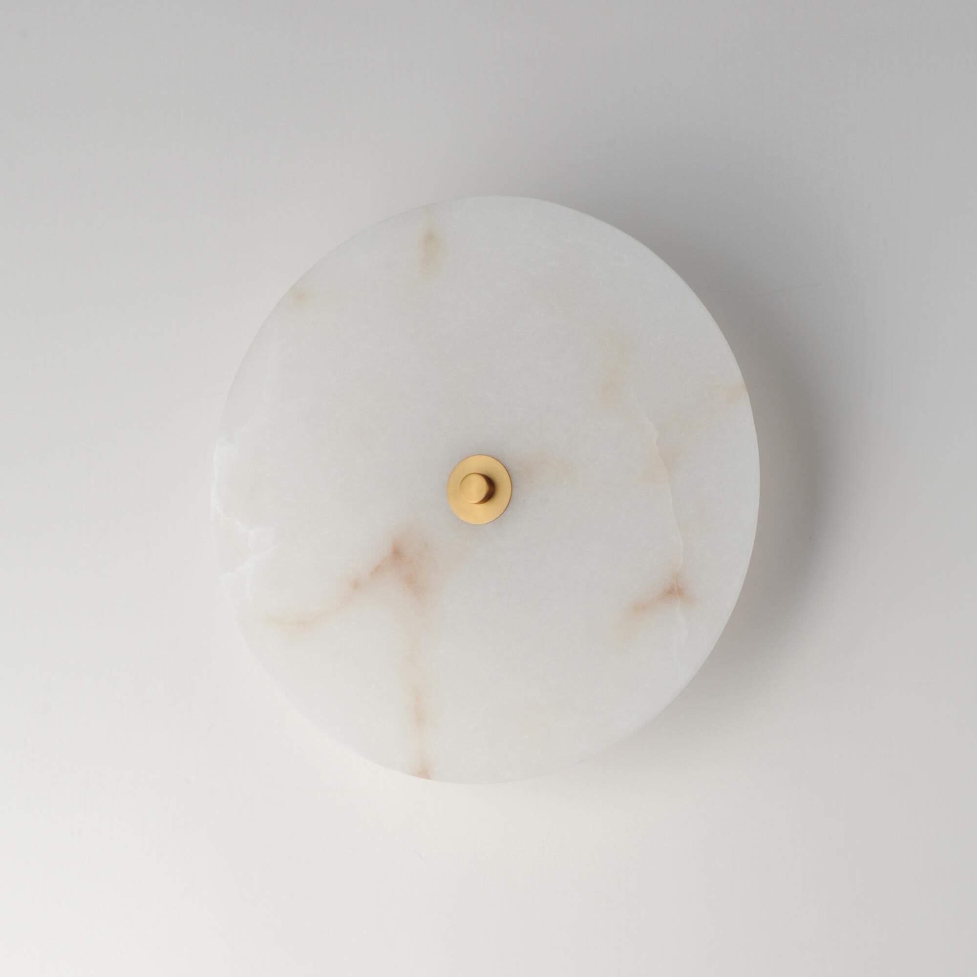 Shown in Natural Aged Brass finish and White Alabaster glass and Alabas Marble shade