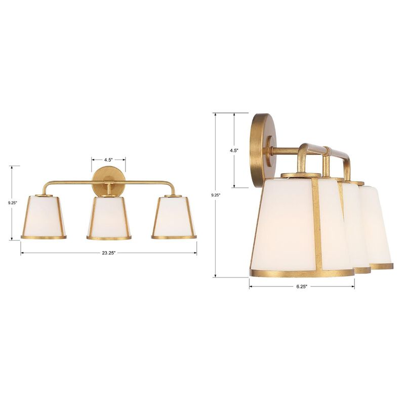 Fulton 3 Light Bath Vanity Light by Crystorama