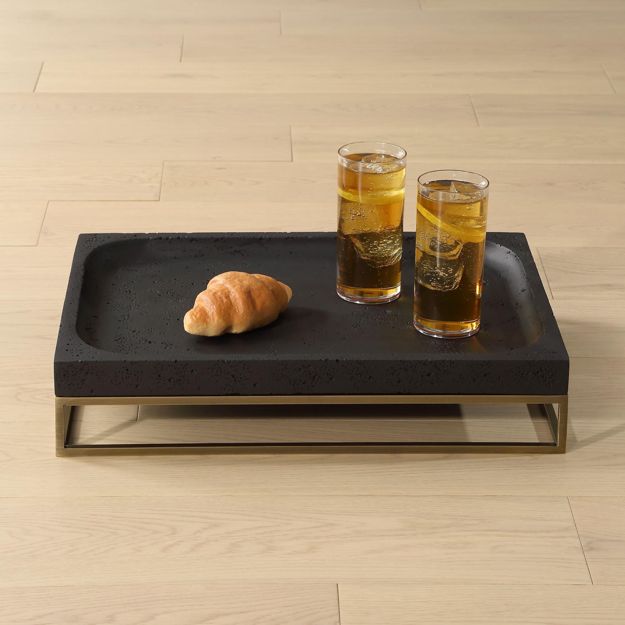 Shown in Discover Elegance Redefined With Our Sleek Rectangular Tray, Meticulously Crafted From A Distinctive finish