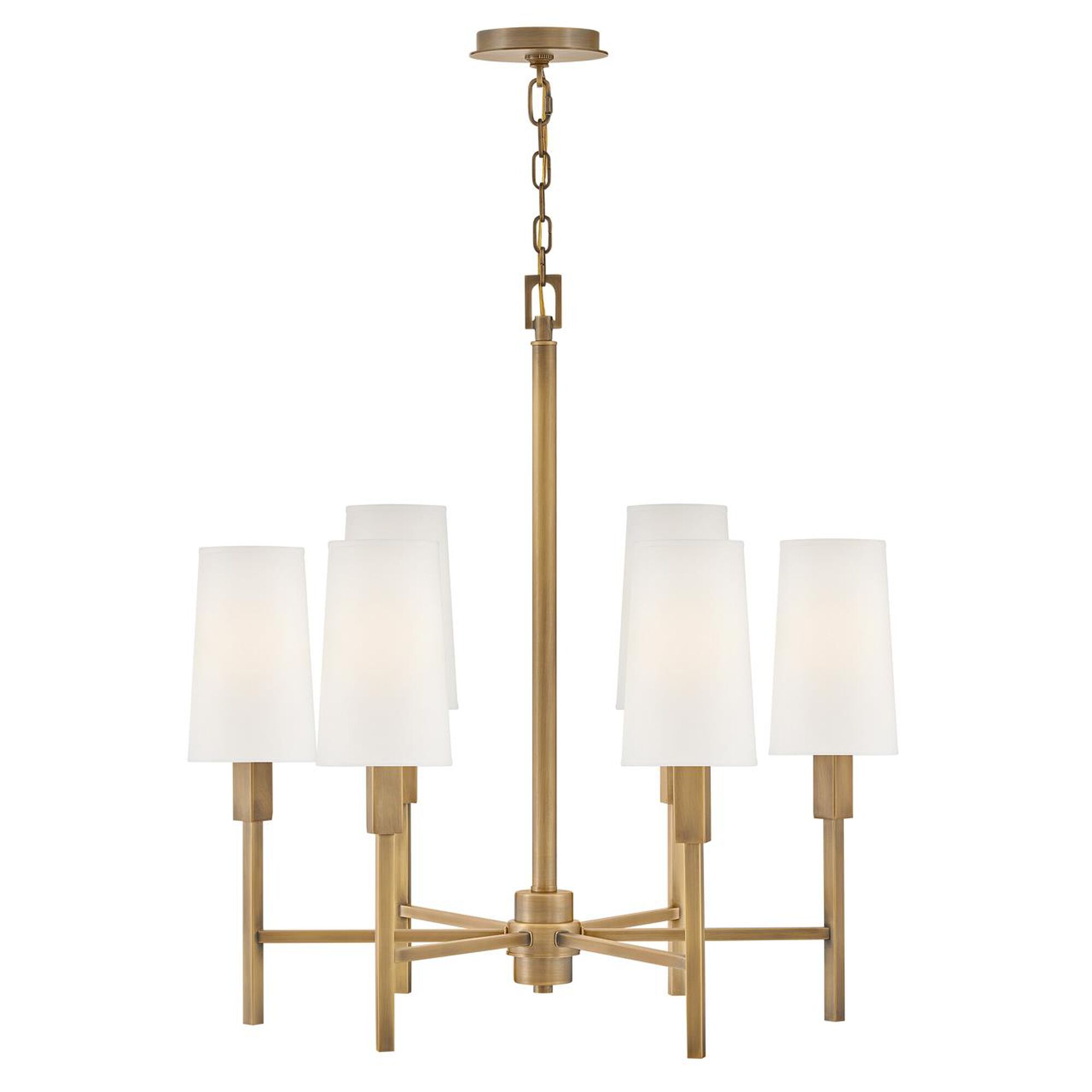 Shown in Heritage Brass finish and Natural Paper shade